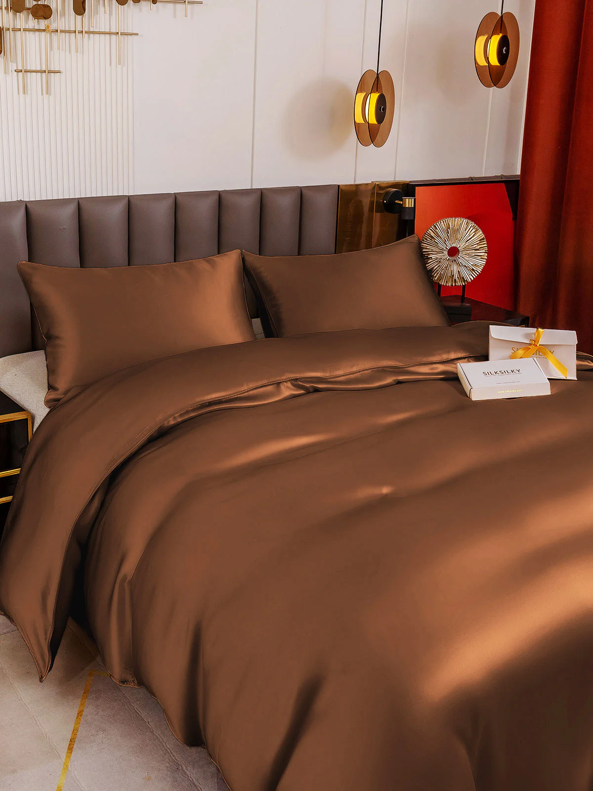 19Momme 3Pcs Silk Set Duvet Cover+2x Pillowcases - Image 84