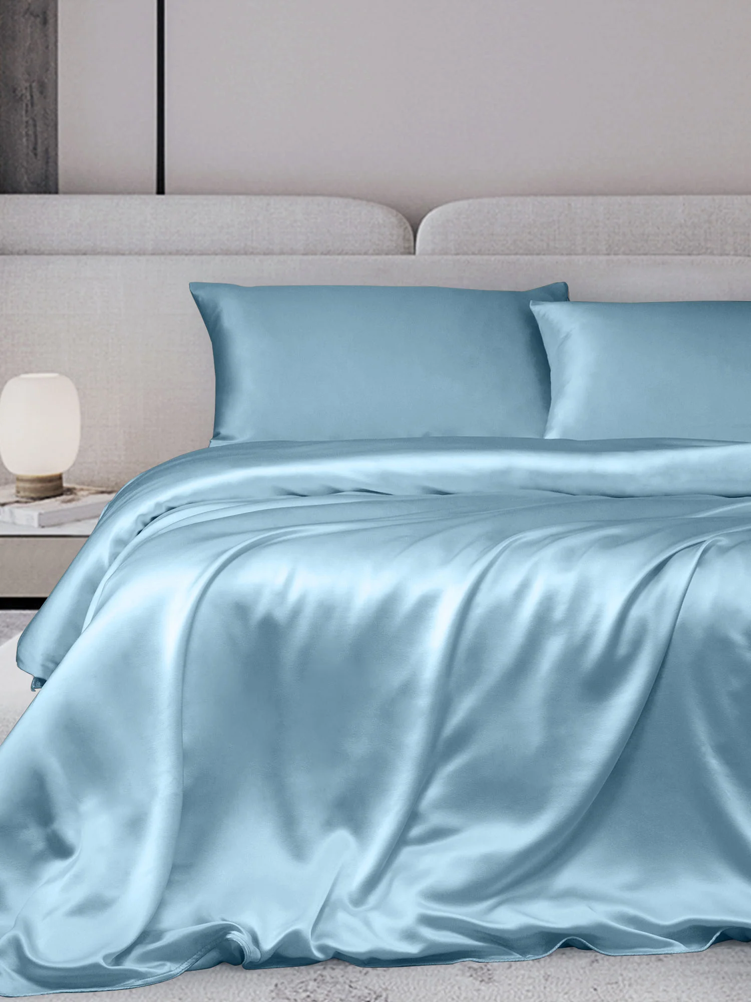 19Momme 3Pcs Silk Set Duvet Cover+2x Pillowcases - Image 85