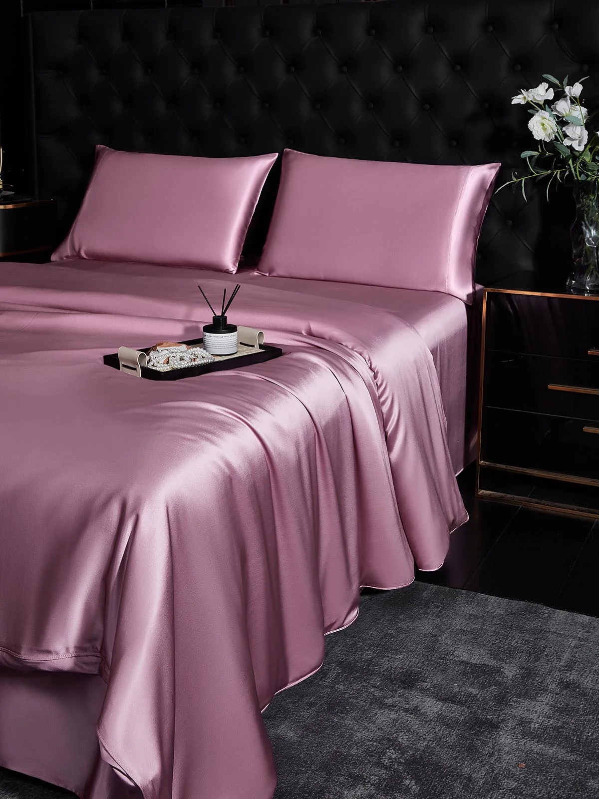 19Momme 3Pcs Silk Set Duvet Cover+2x Pillowcases - Image 98