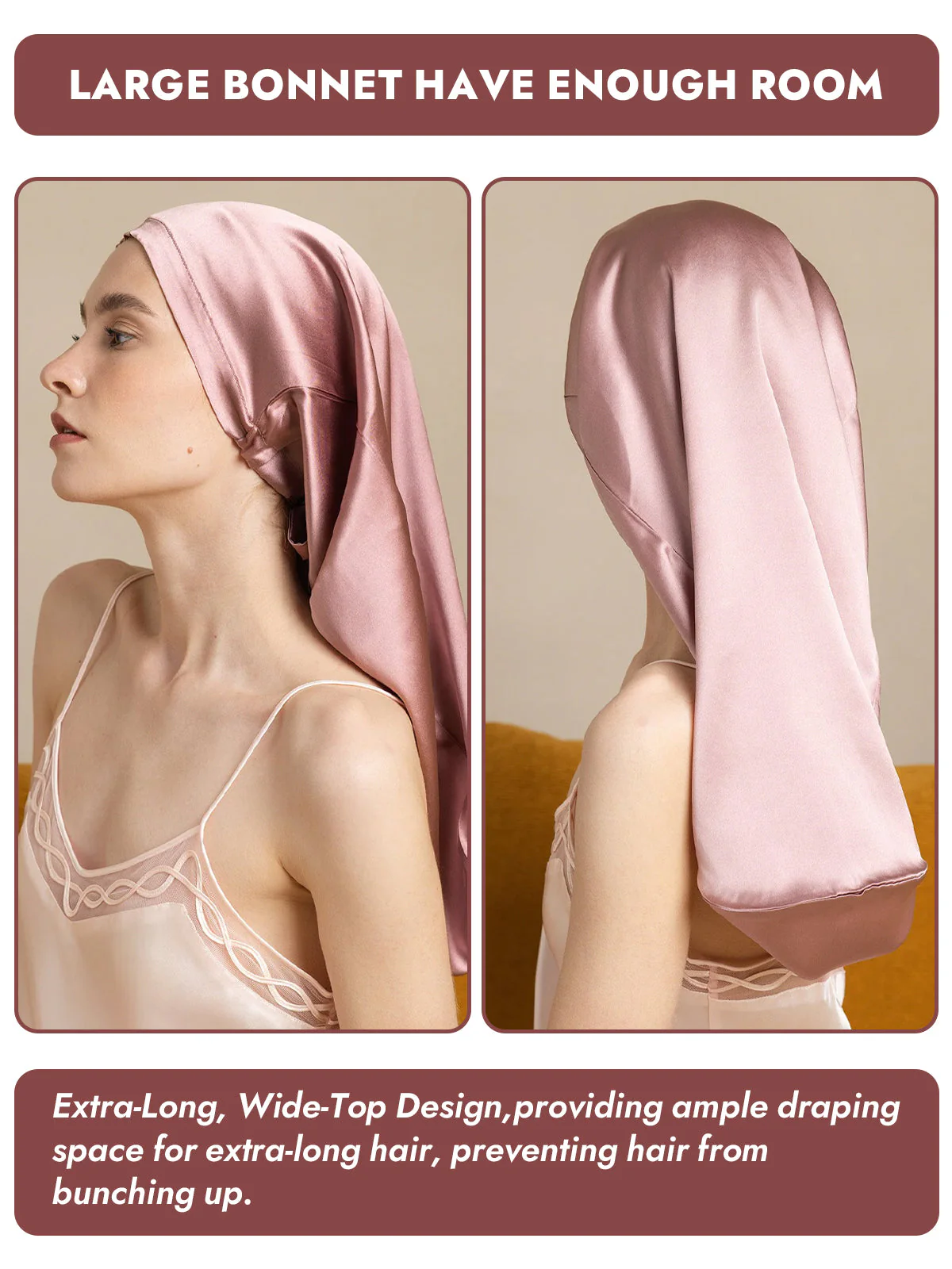 100% Mulberry Silk Elegant Bonnet for Long Hair - Image 11