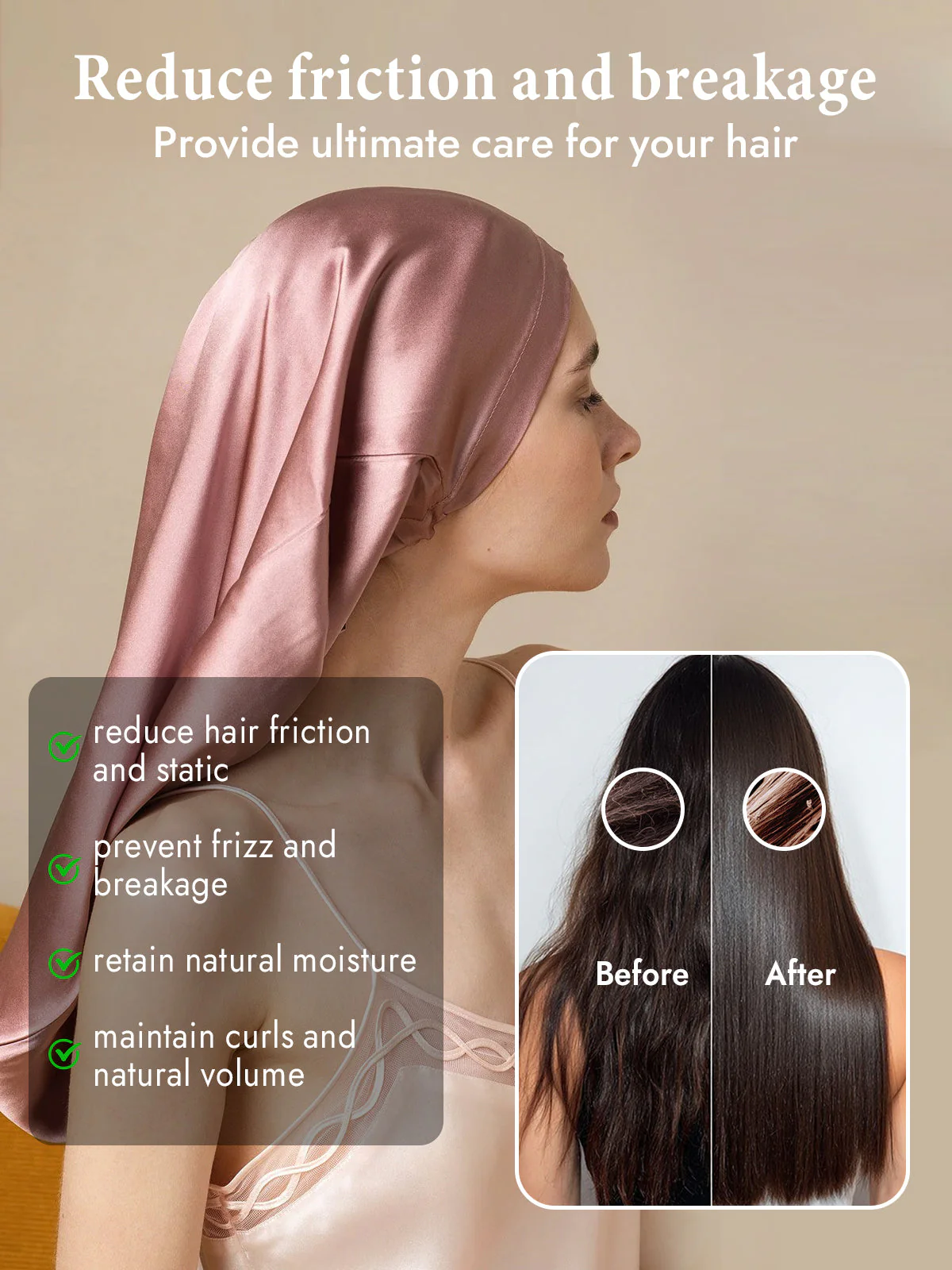 100% Mulberry Silk Elegant Bonnet for Long Hair - Image 12