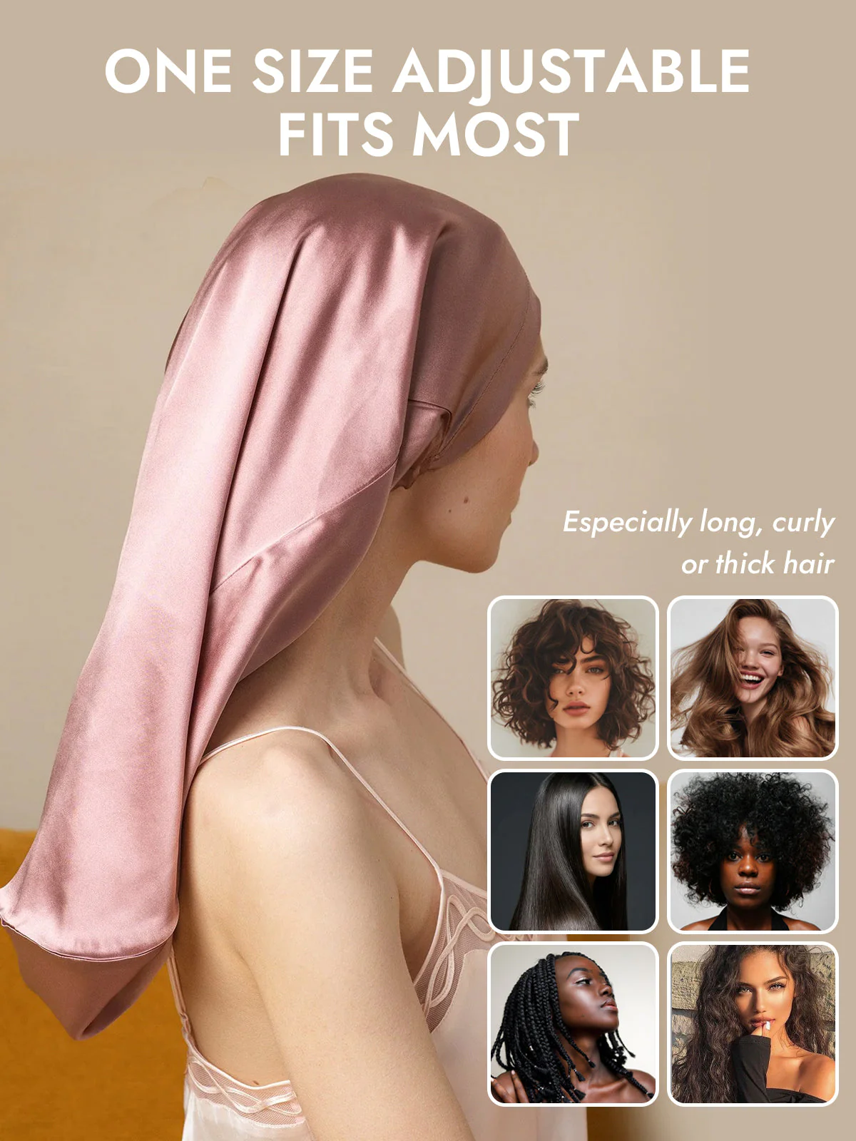 100% Mulberry Silk Elegant Bonnet for Long Hair - Image 14