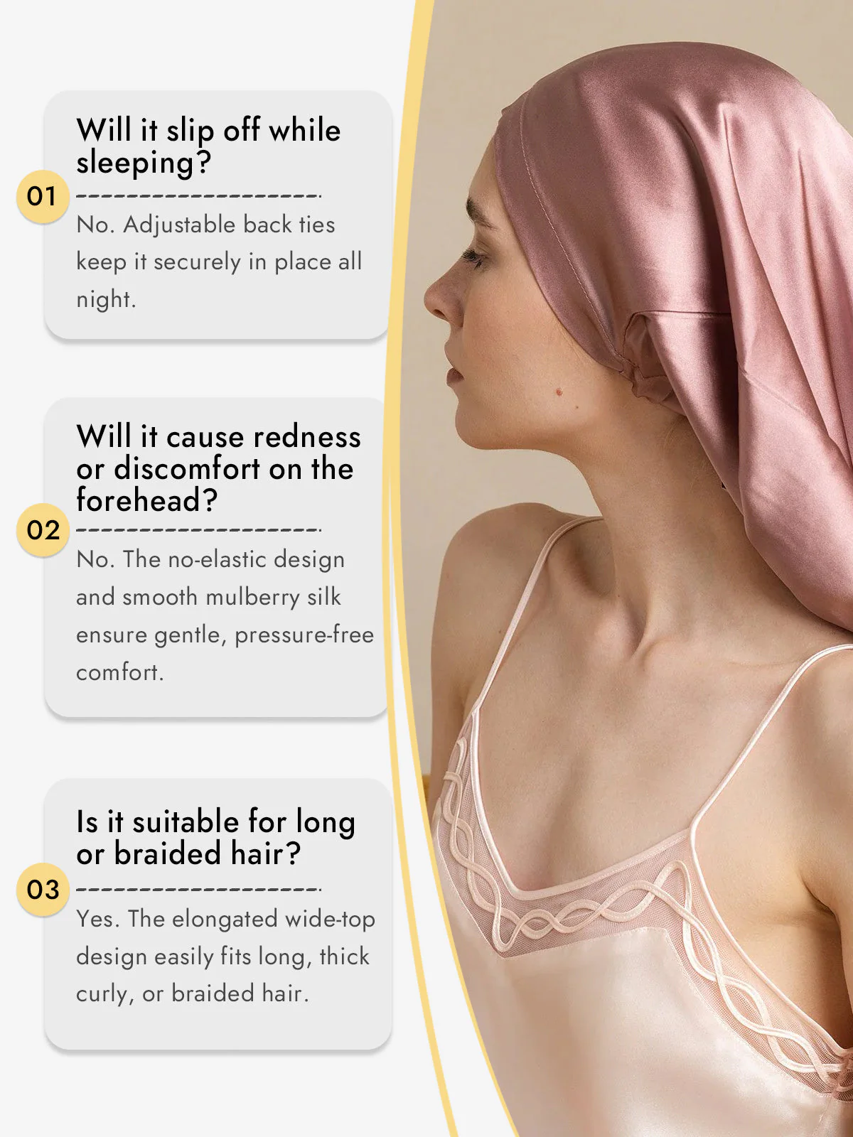 100% Mulberry Silk Elegant Bonnet for Long Hair - Image 16