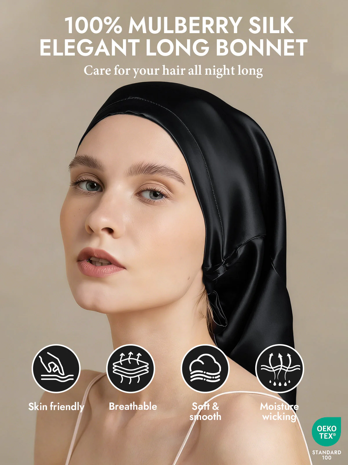 100% Mulberry Silk Elegant Bonnet for Long Hair - Image 18
