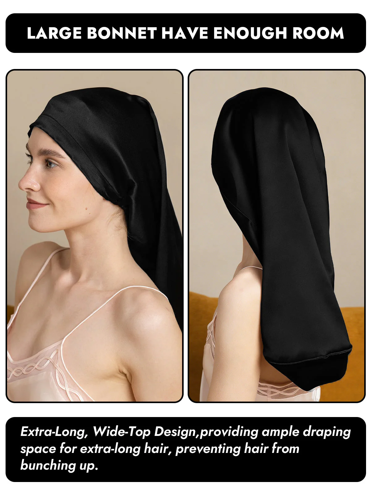 100% Mulberry Silk Elegant Bonnet for Long Hair - Image 19