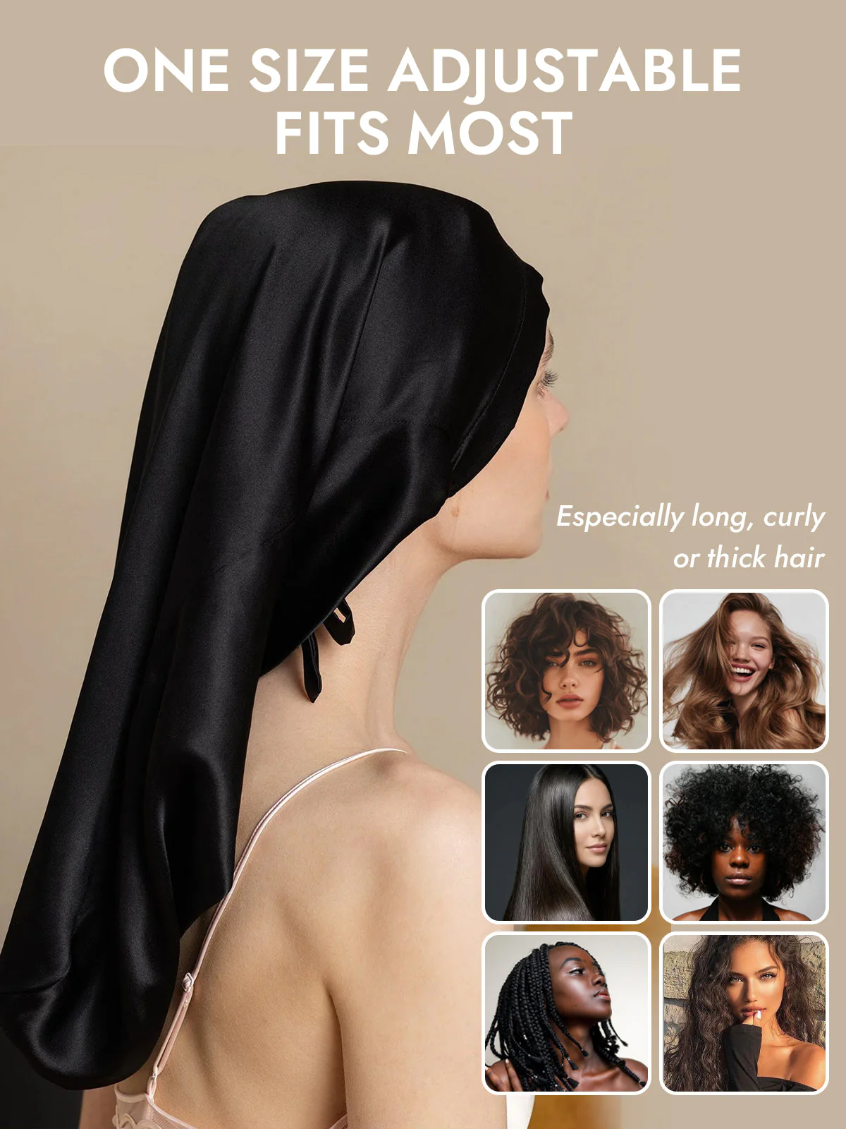 100% Mulberry Silk Elegant Bonnet for Long Hair - Image 22