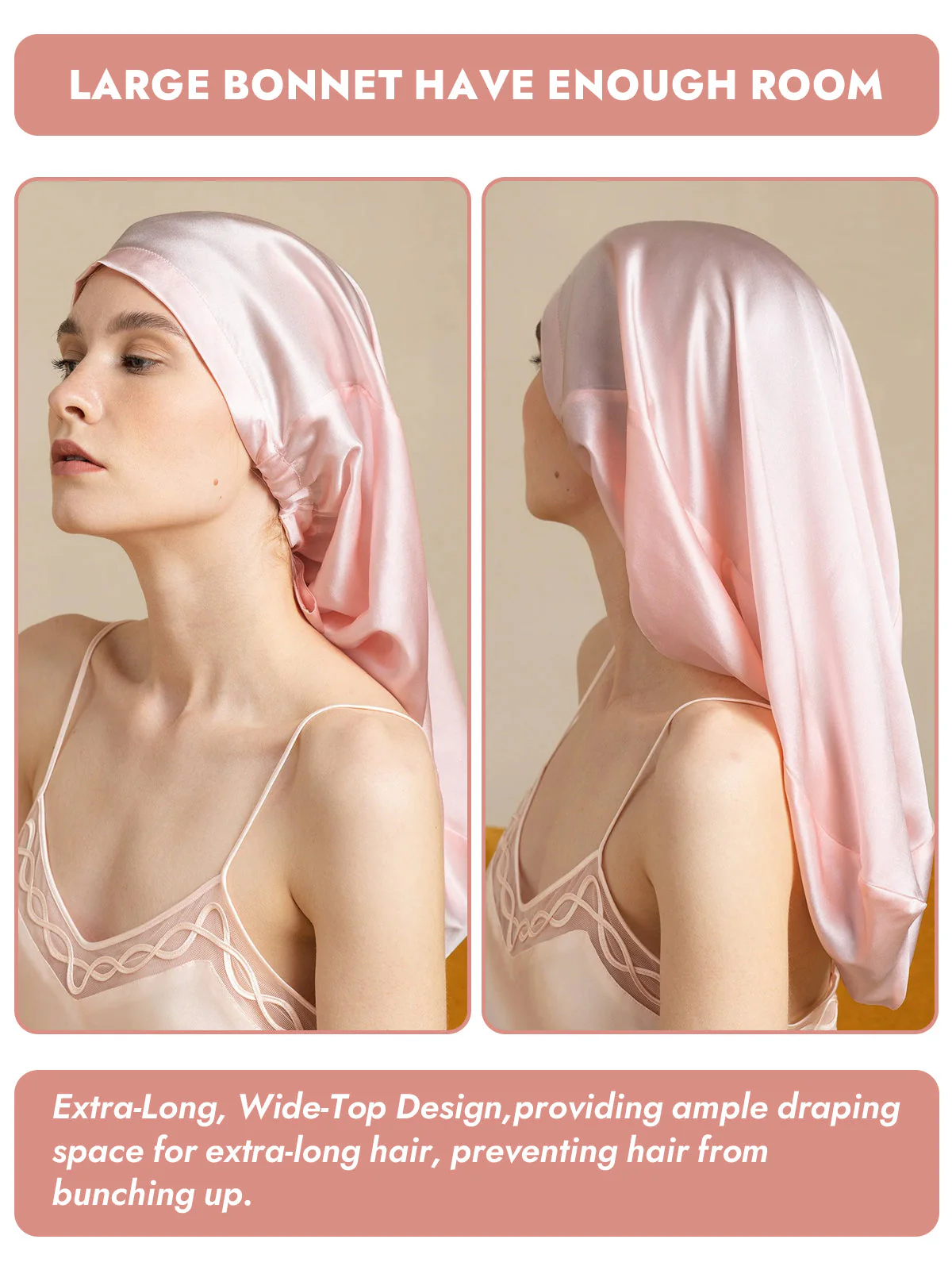 100% Mulberry Silk Elegant Bonnet for Long Hair - Image 27