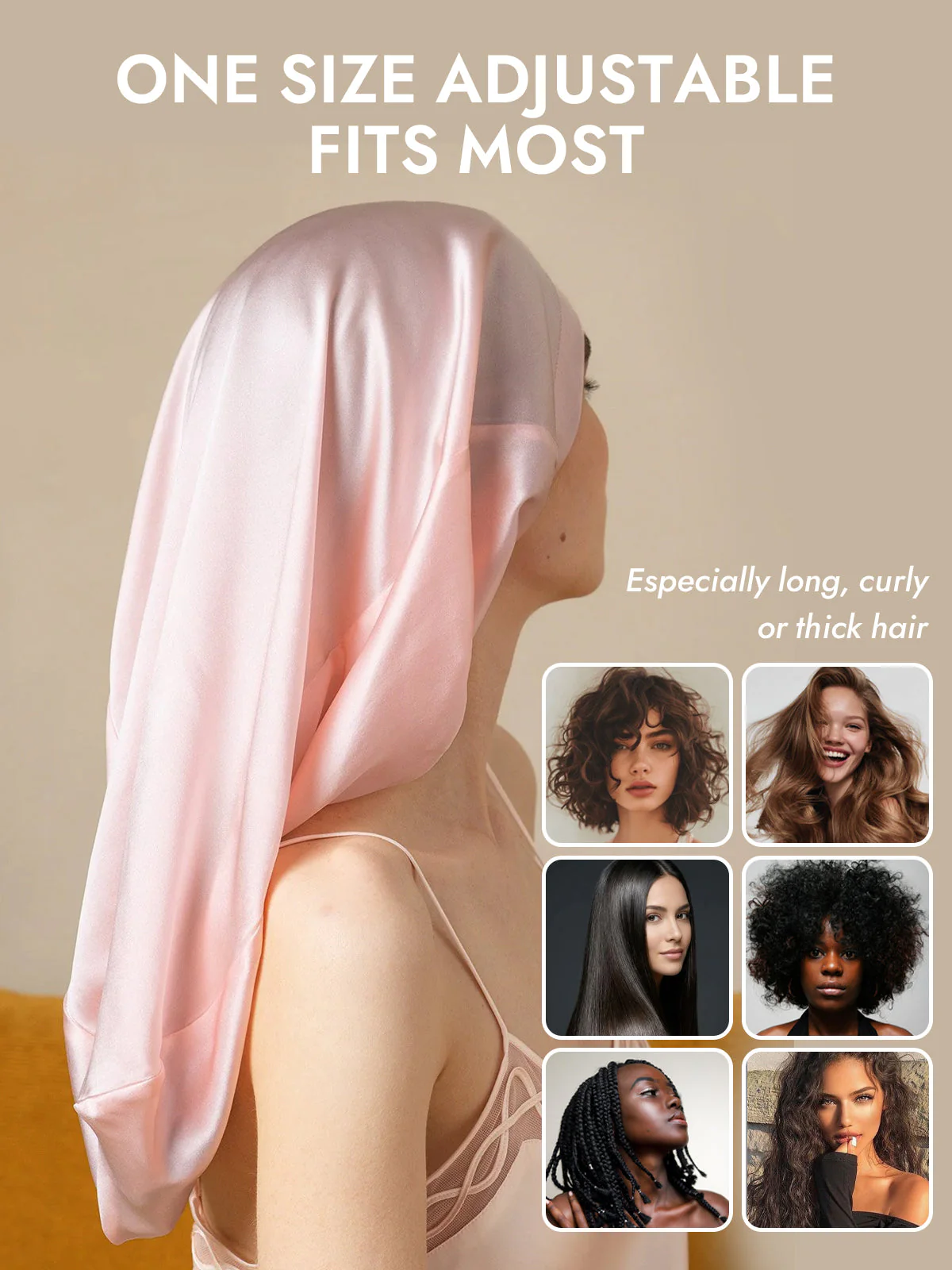 100% Mulberry Silk Elegant Bonnet for Long Hair - Image 30