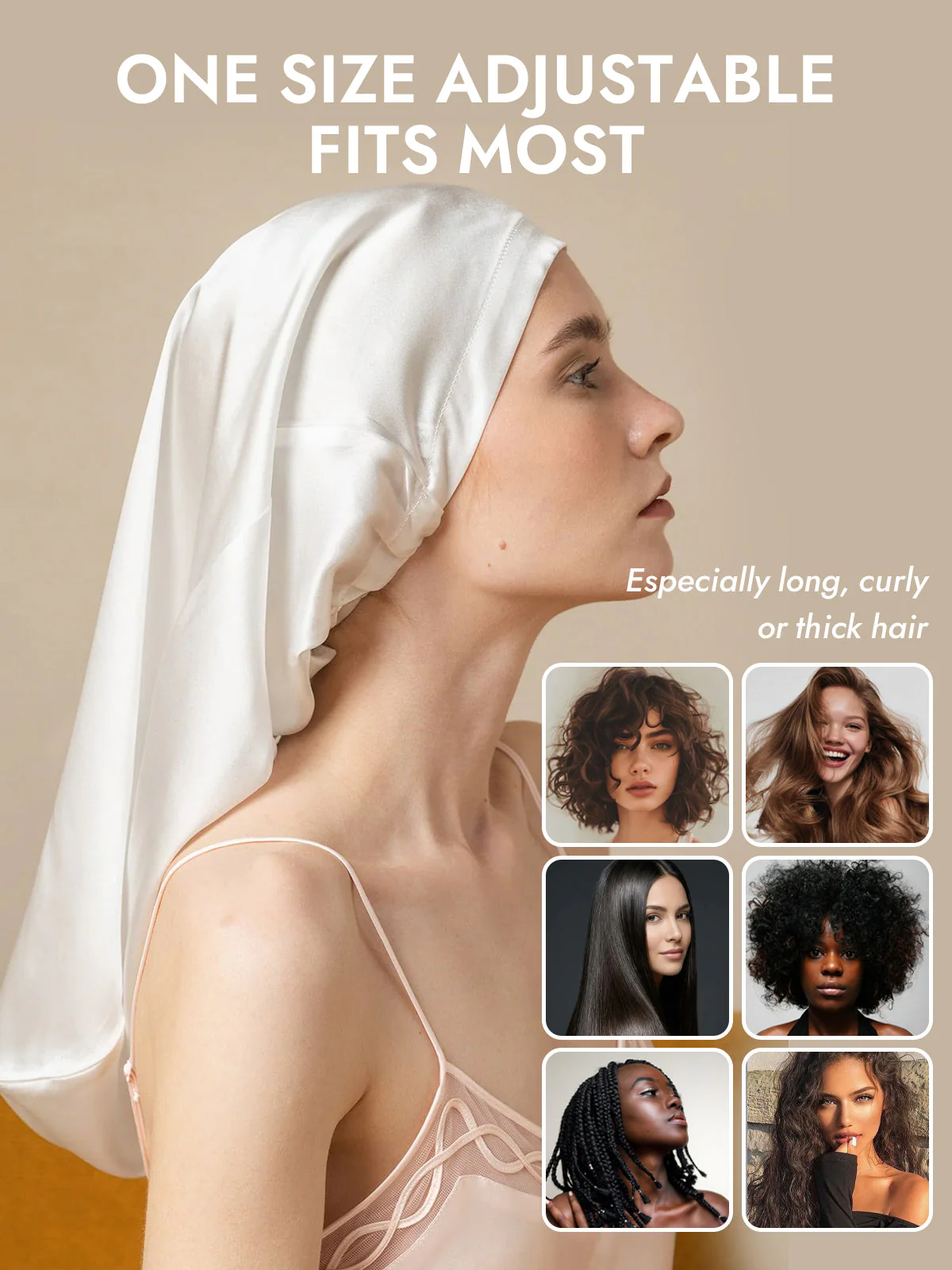 100% Mulberry Silk Elegant Bonnet for Long Hair - Image 38
