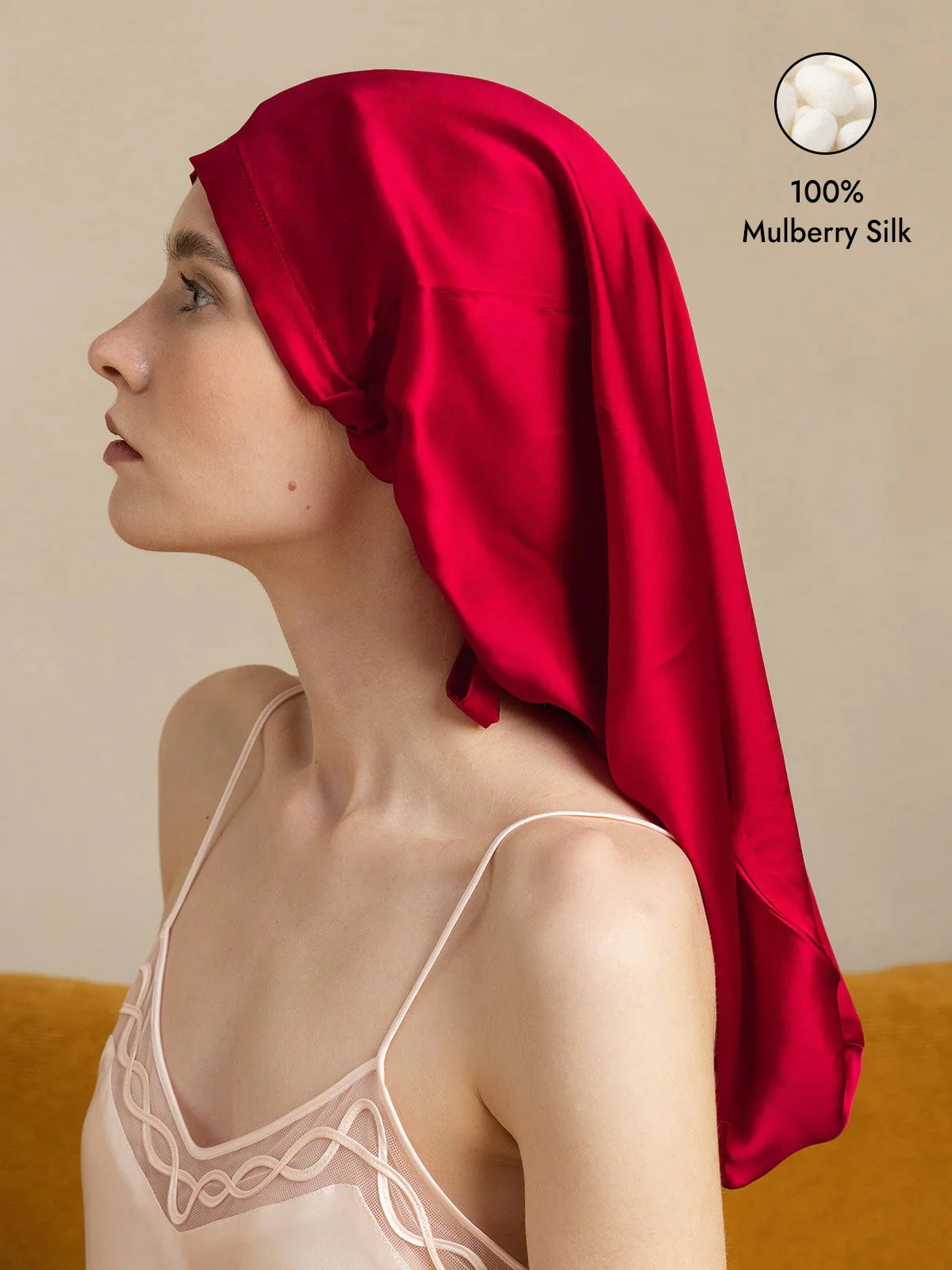 100% Mulberry Silk Elegant Bonnet for Long Hair - Image 41