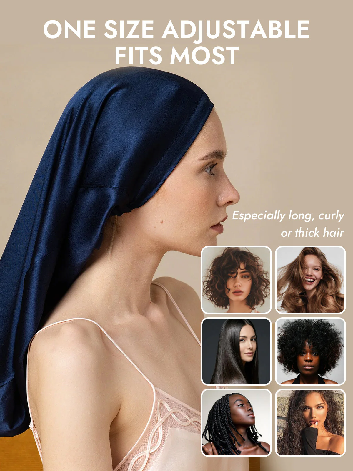 100% Mulberry Silk Elegant Bonnet for Long Hair - Image 6