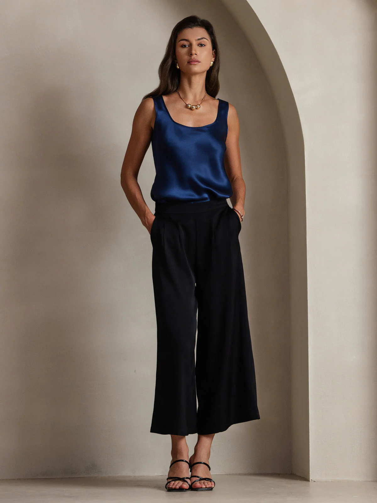Clearance - 19Momme Silk Sleeveless U Neck Women's Tank Top - Image 23