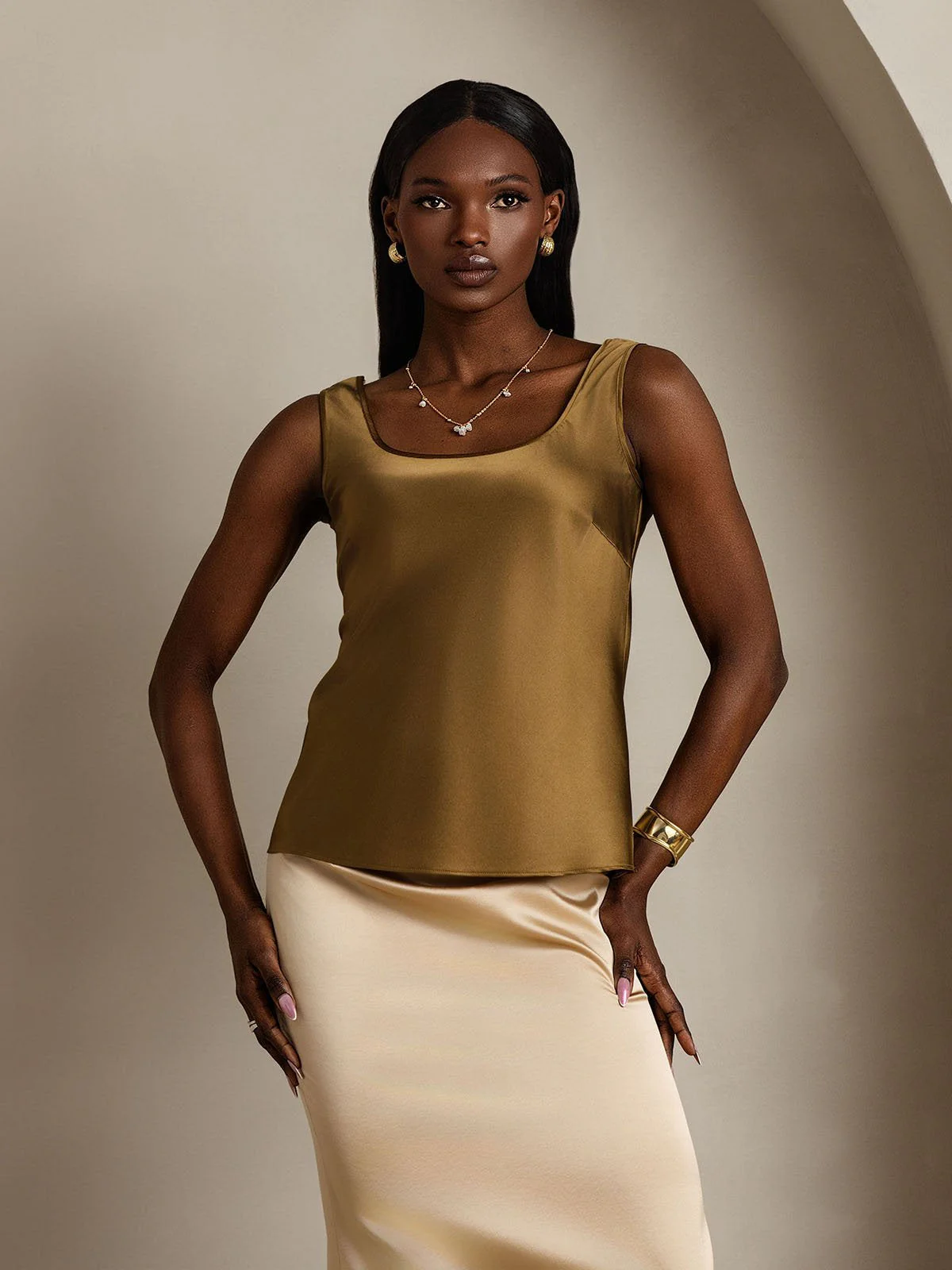 Clearance - 19Momme Silk Sleeveless U Neck Women's Tank Top - Image 8