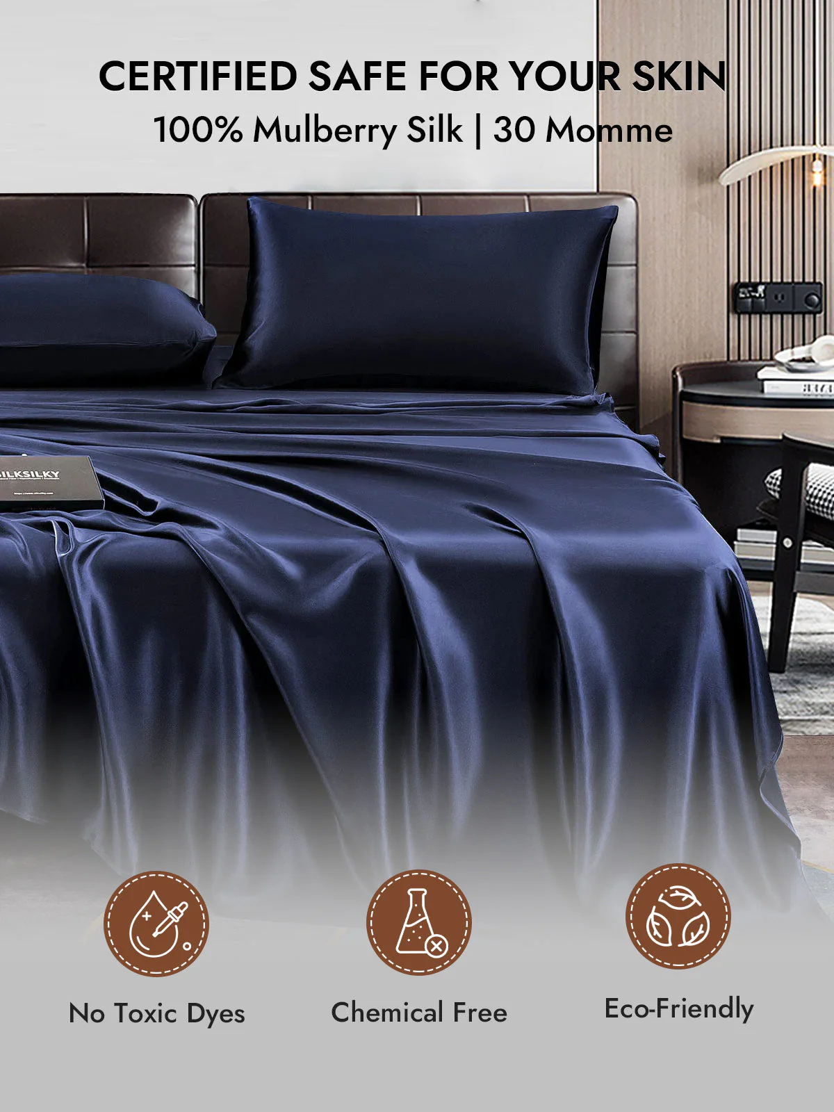 2Pcs 30Momme 100% Silk Pillowcases Bundle- Hidden Zipper - Image 42