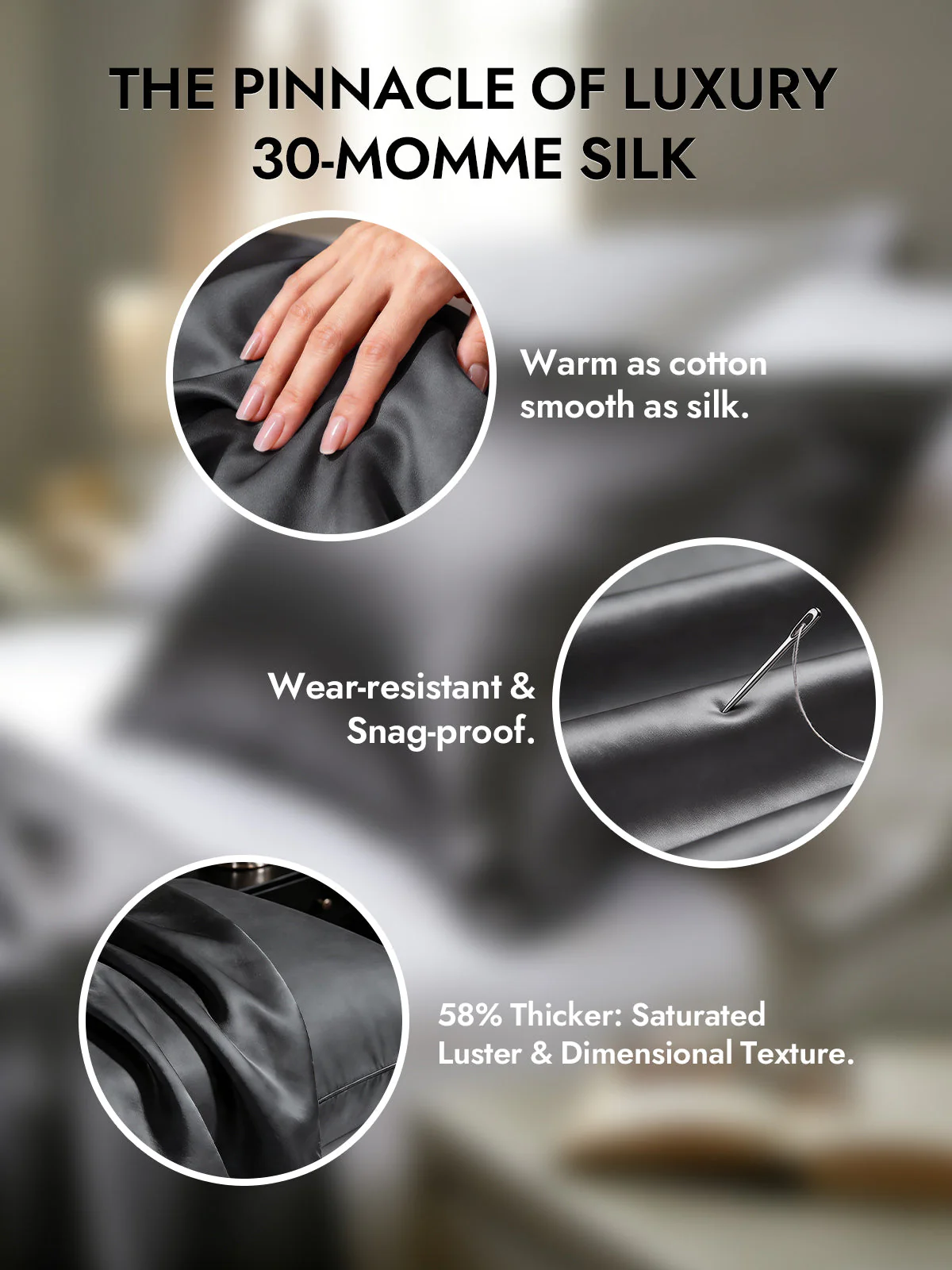 2Pcs 30Momme 100% Silk Pillowcases Bundle- Hidden Zipper - Image 44