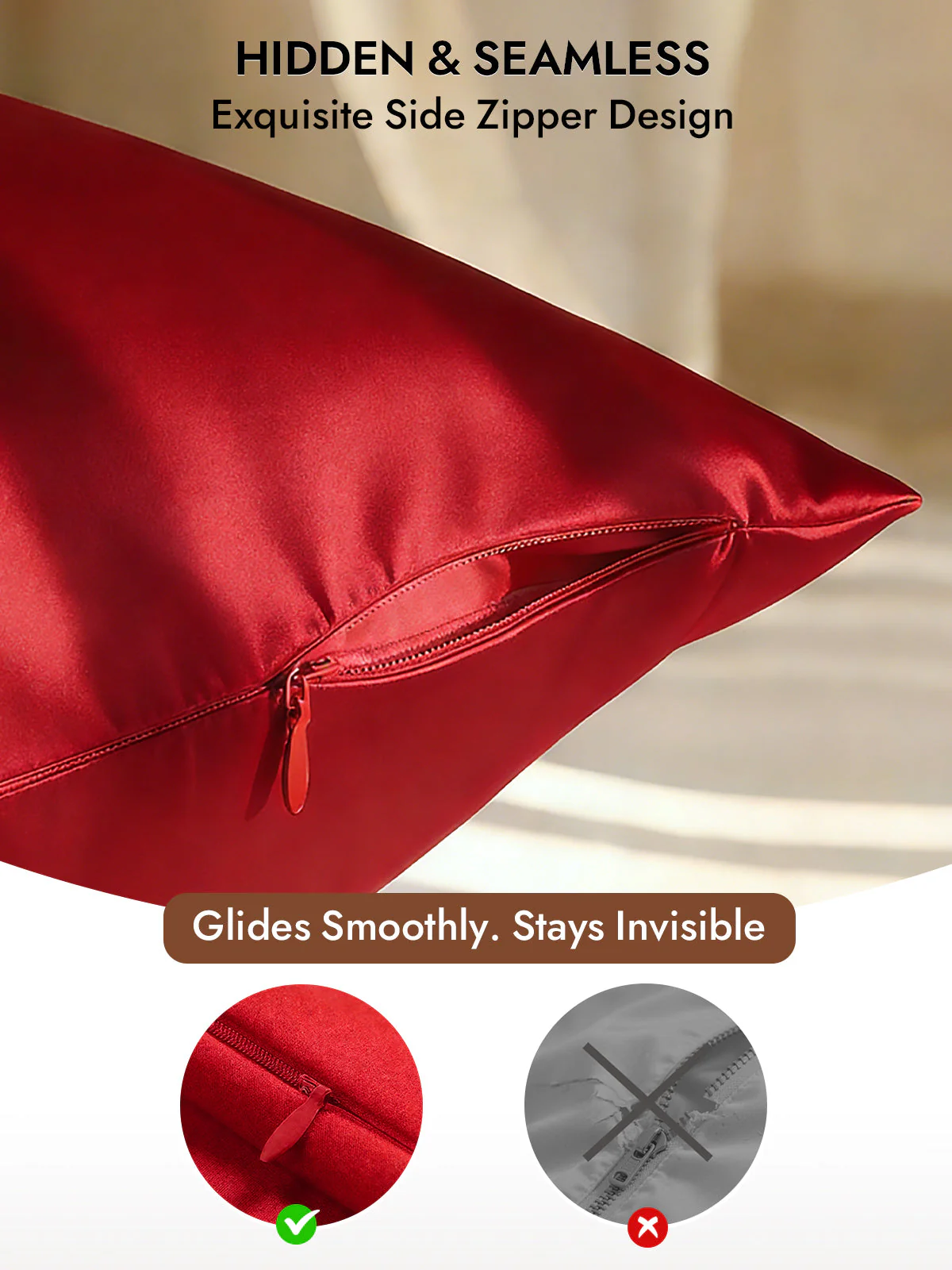 2Pcs 30Momme 100% Silk Pillowcases Bundle- Hidden Zipper - Image 55