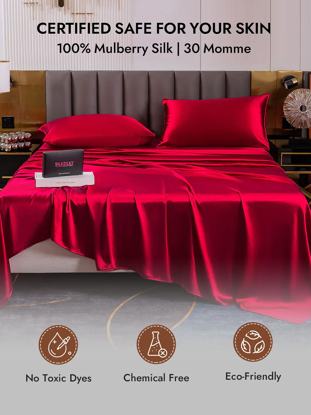 2Pcs 30Momme 100% Silk Pillowcases Bundle- Hidden Zipper - Image 56