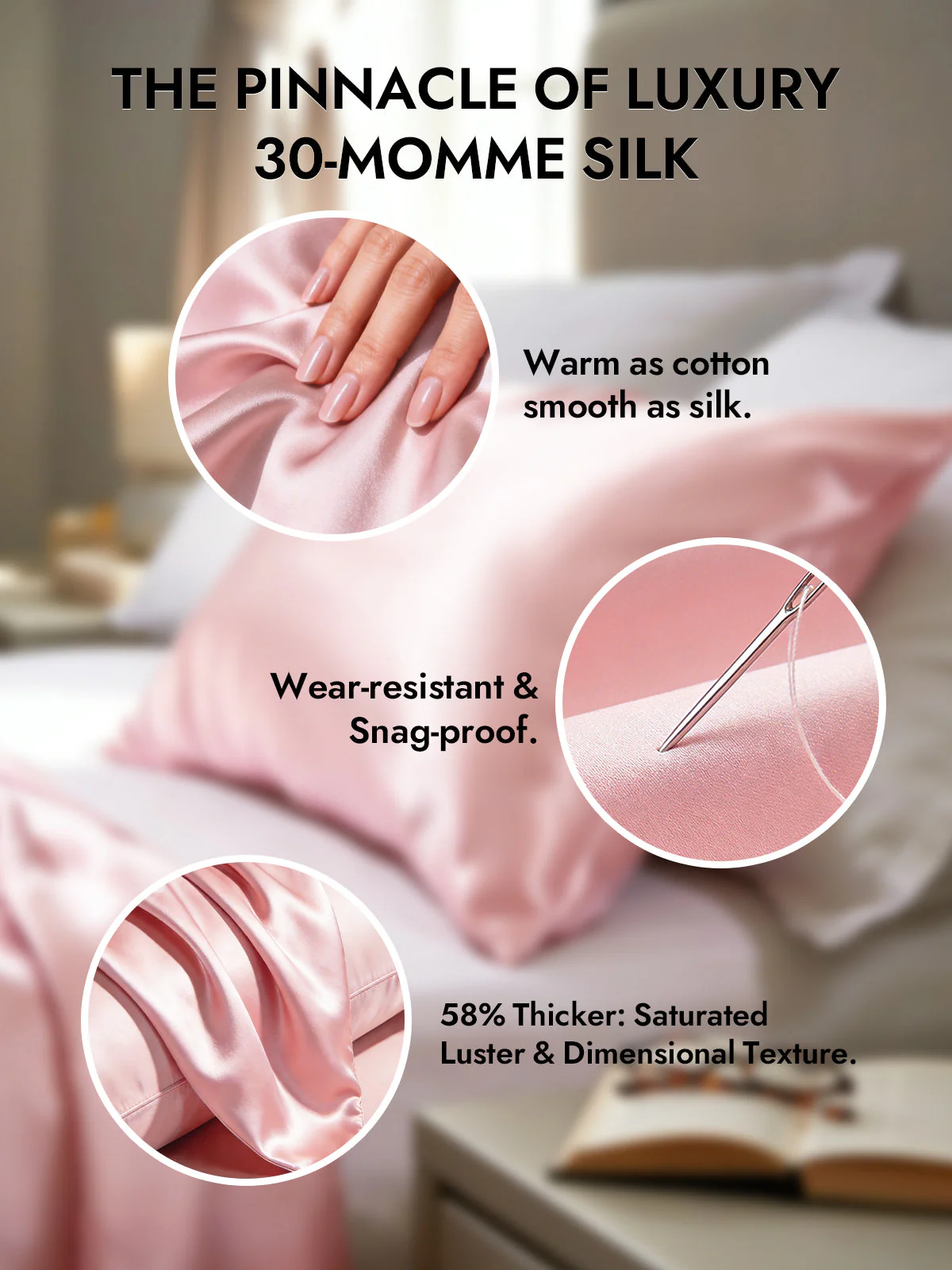 2Pcs 30Momme 100% Silk Pillowcases Bundle- Hidden Zipper - Image 58