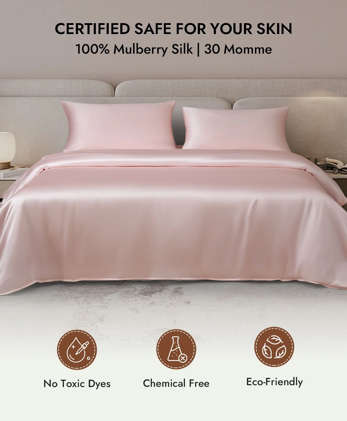 2Pcs 30Momme 100% Silk Pillowcases Bundle- Hidden Zipper - Image 63
