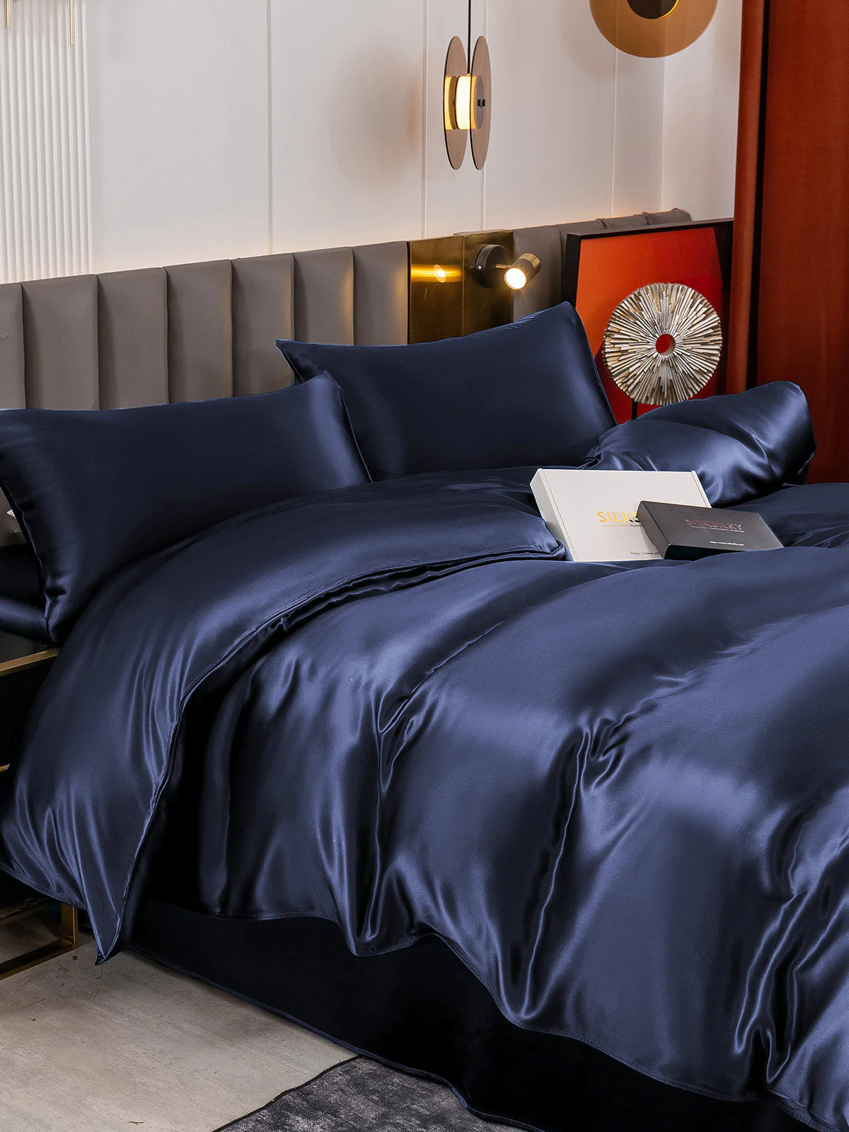 19Momme 4Pcs Silk Set Duvet Cover+Flat Sheet+2x Pillowcases - Image 10