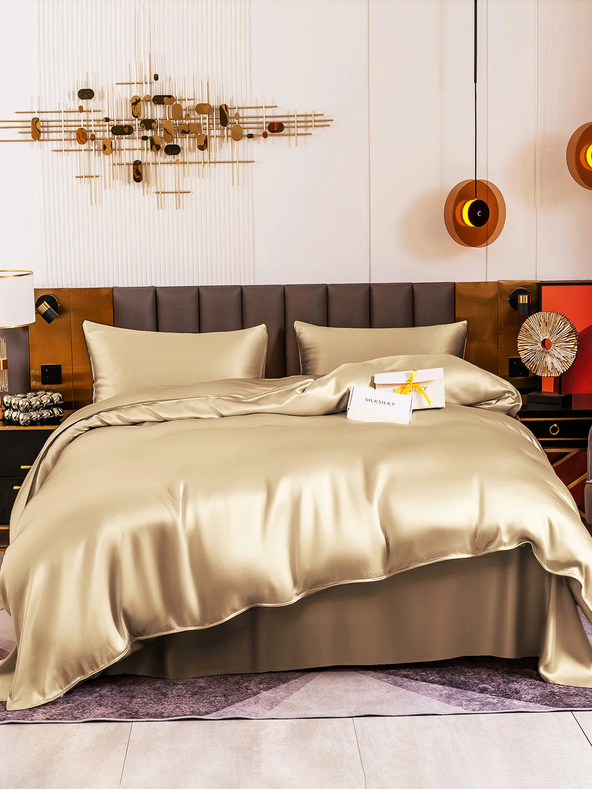 19Momme 4Pcs Silk Set Duvet Cover+Flat Sheet+2x Pillowcases - Image 13