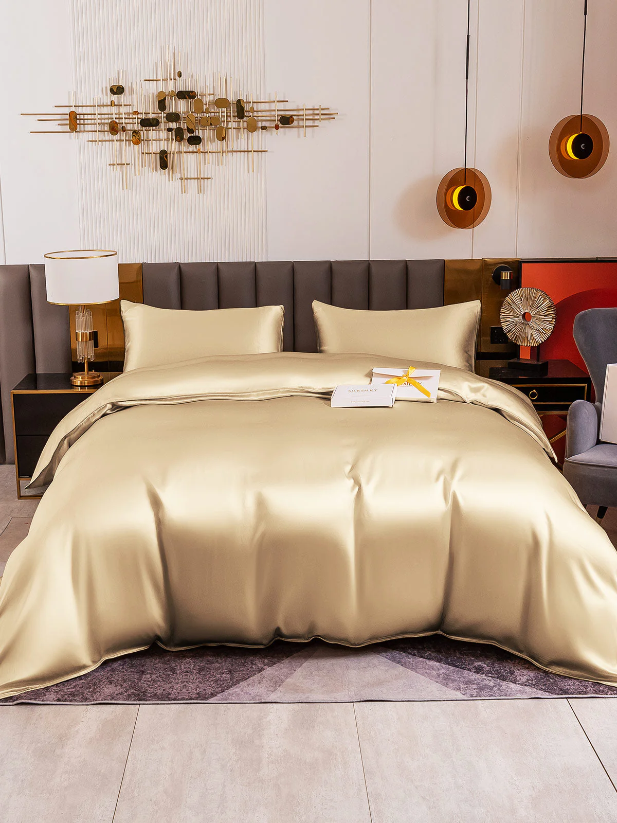 19Momme 4Pcs Silk Set Duvet Cover+Flat Sheet+2x Pillowcases - Image 16
