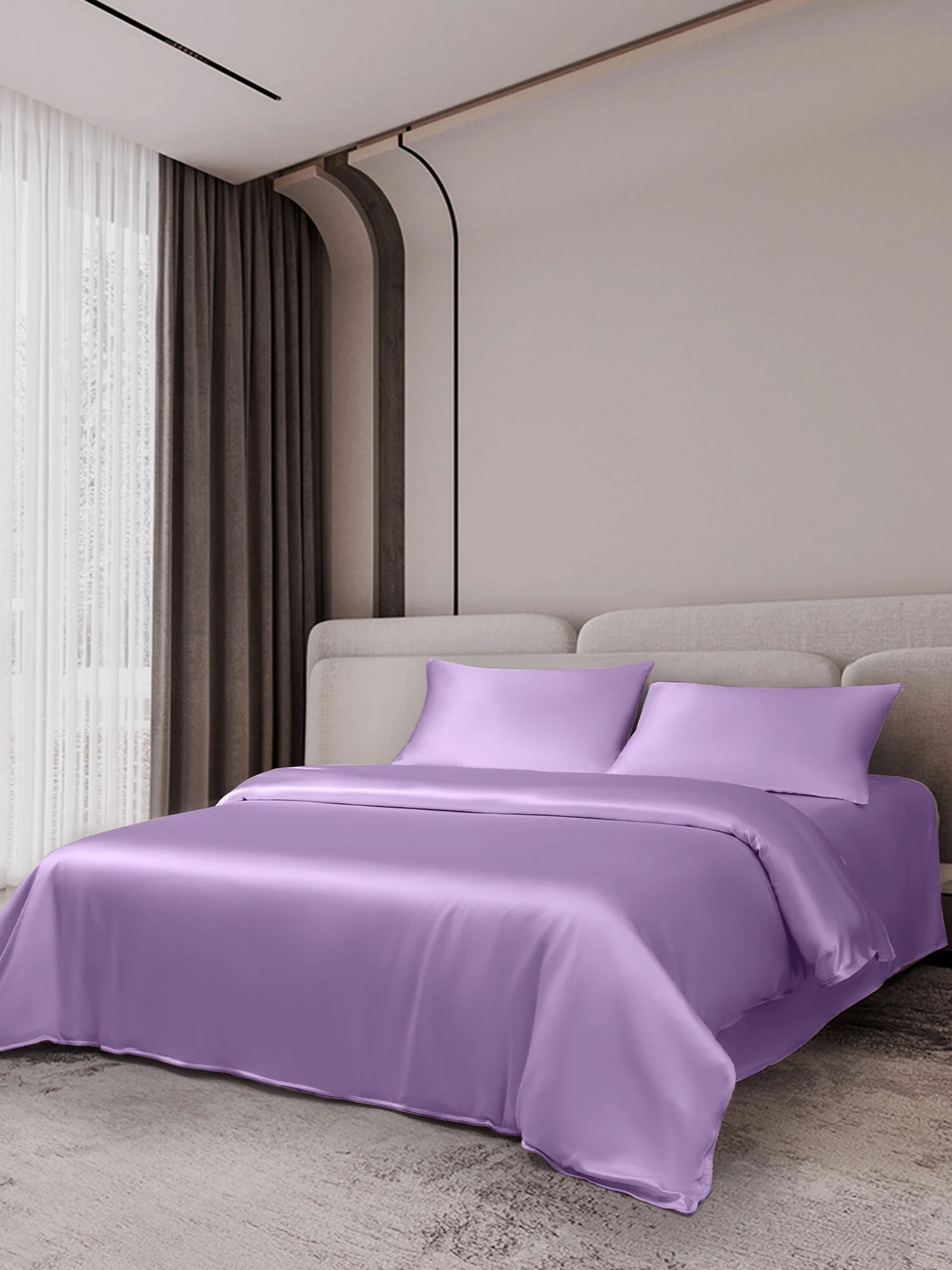 19Momme 4Pcs Silk Set Duvet Cover+Flat Sheet+2x Pillowcases - Image 18