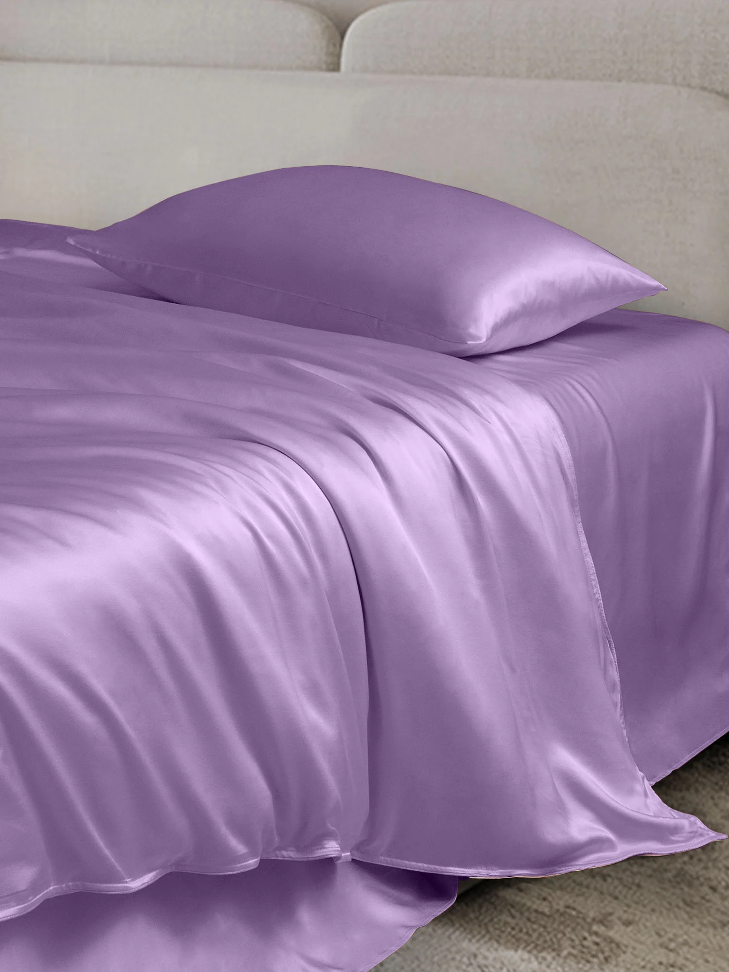 19Momme 4Pcs Silk Set Duvet Cover+Flat Sheet+2x Pillowcases - Image 19