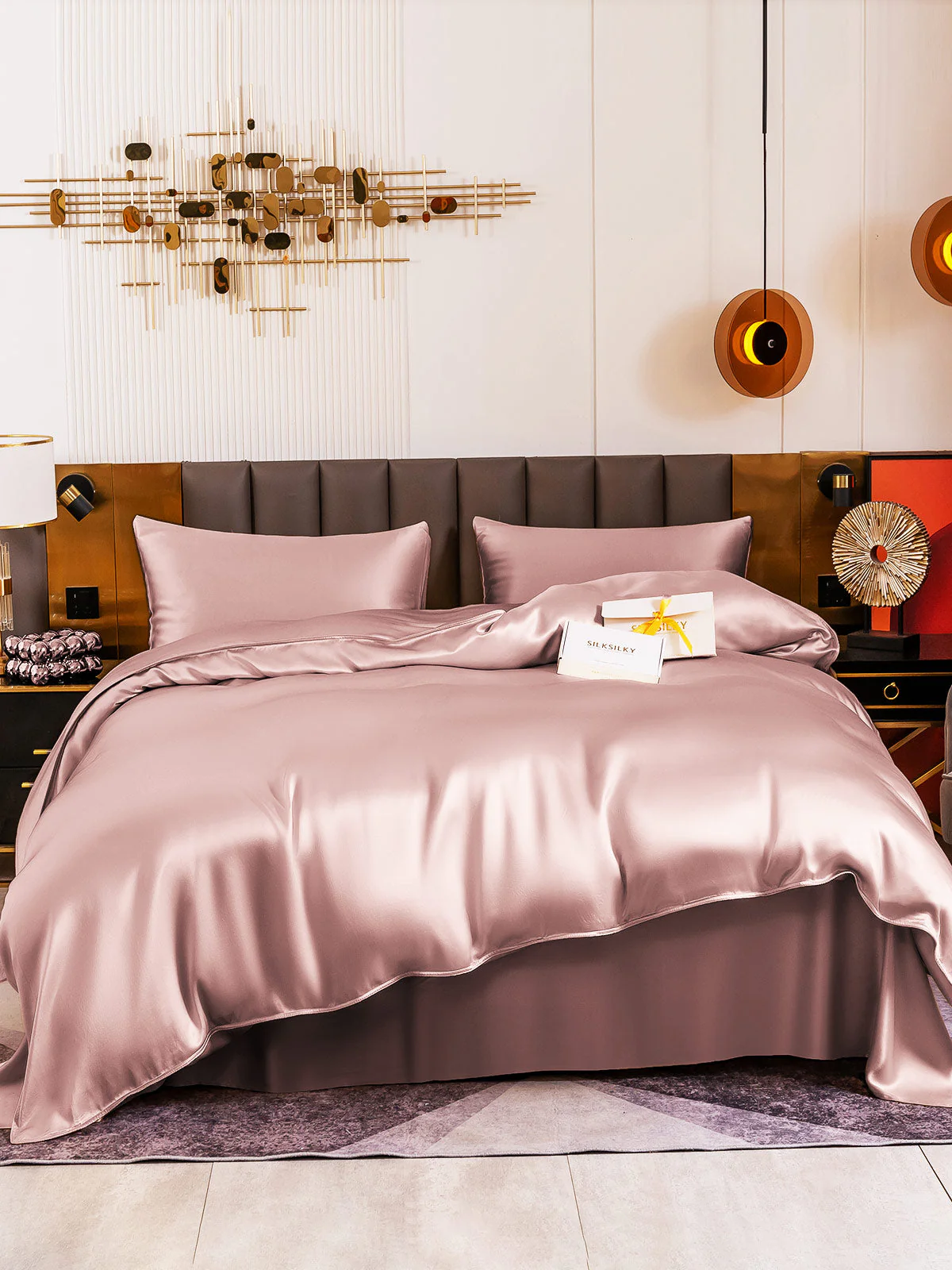 19Momme 4Pcs Silk Set Duvet Cover+Flat Sheet+2x Pillowcases - Image 24