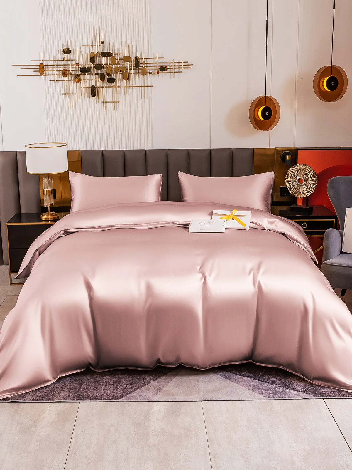 19Momme 4Pcs Silk Set Duvet Cover+Flat Sheet+2x Pillowcases - Image 27