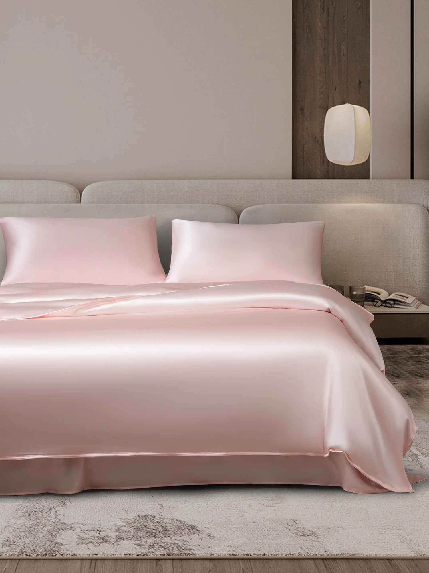 19Momme 4Pcs Silk Set Duvet Cover+Flat Sheet+2x Pillowcases - Image 28