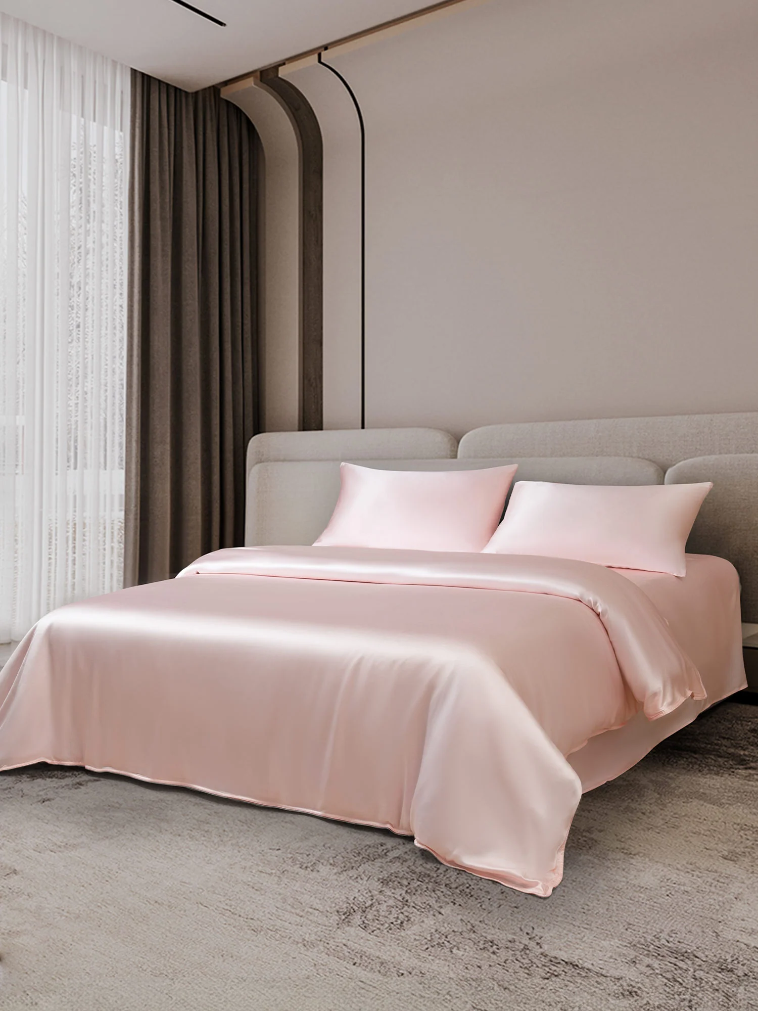19Momme 4Pcs Silk Set Duvet Cover+Flat Sheet+2x Pillowcases - Image 29