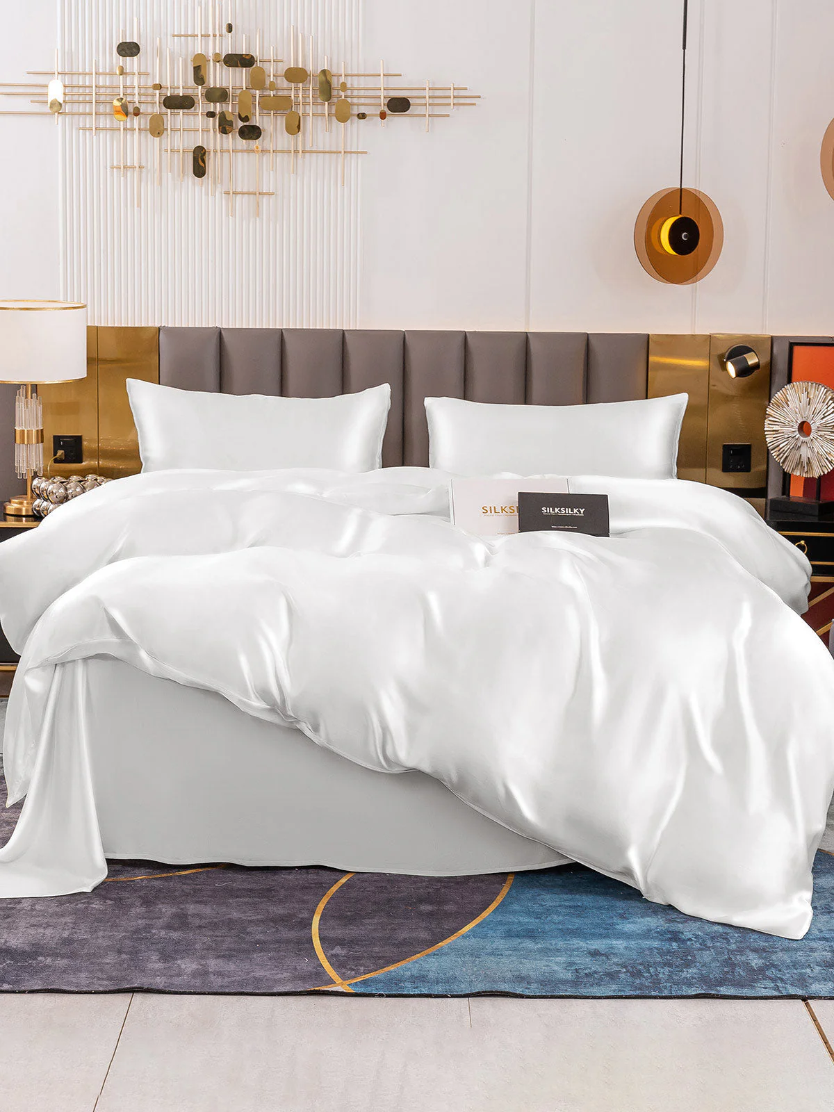 19Momme 4Pcs Silk Set Duvet Cover+Flat Sheet+2x Pillowcases - Image 35