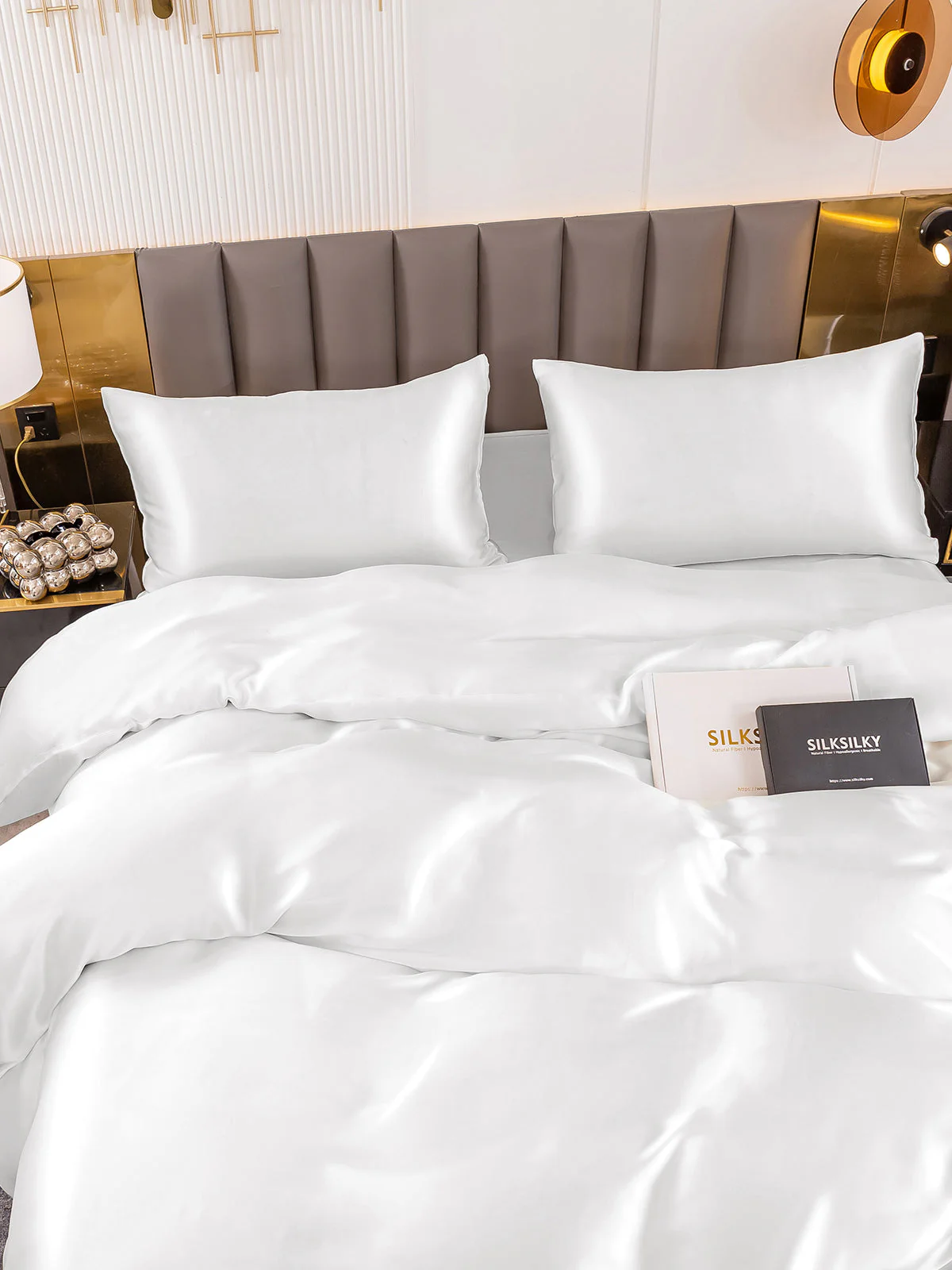 19Momme 4Pcs Silk Set Duvet Cover+Flat Sheet+2x Pillowcases - Image 37