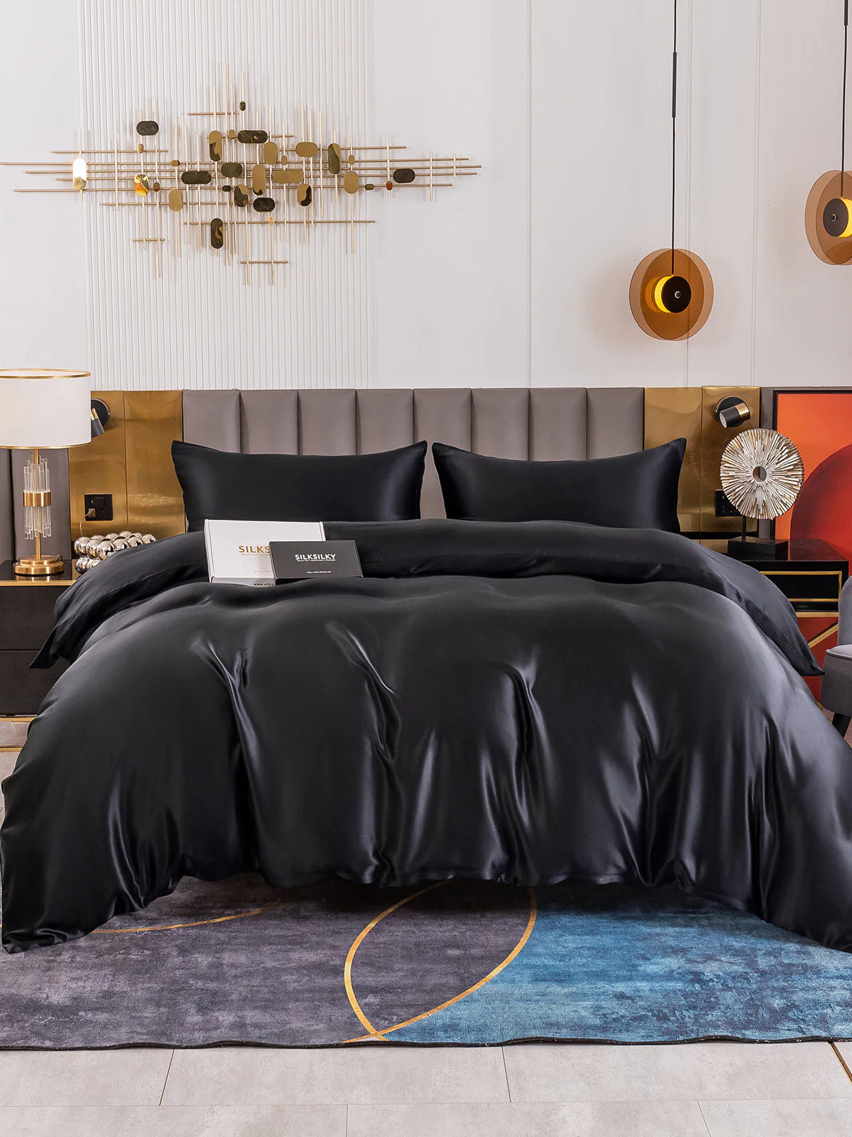 19Momme 4Pcs Silk Set Duvet Cover+Flat Sheet+2x Pillowcases - Image 40