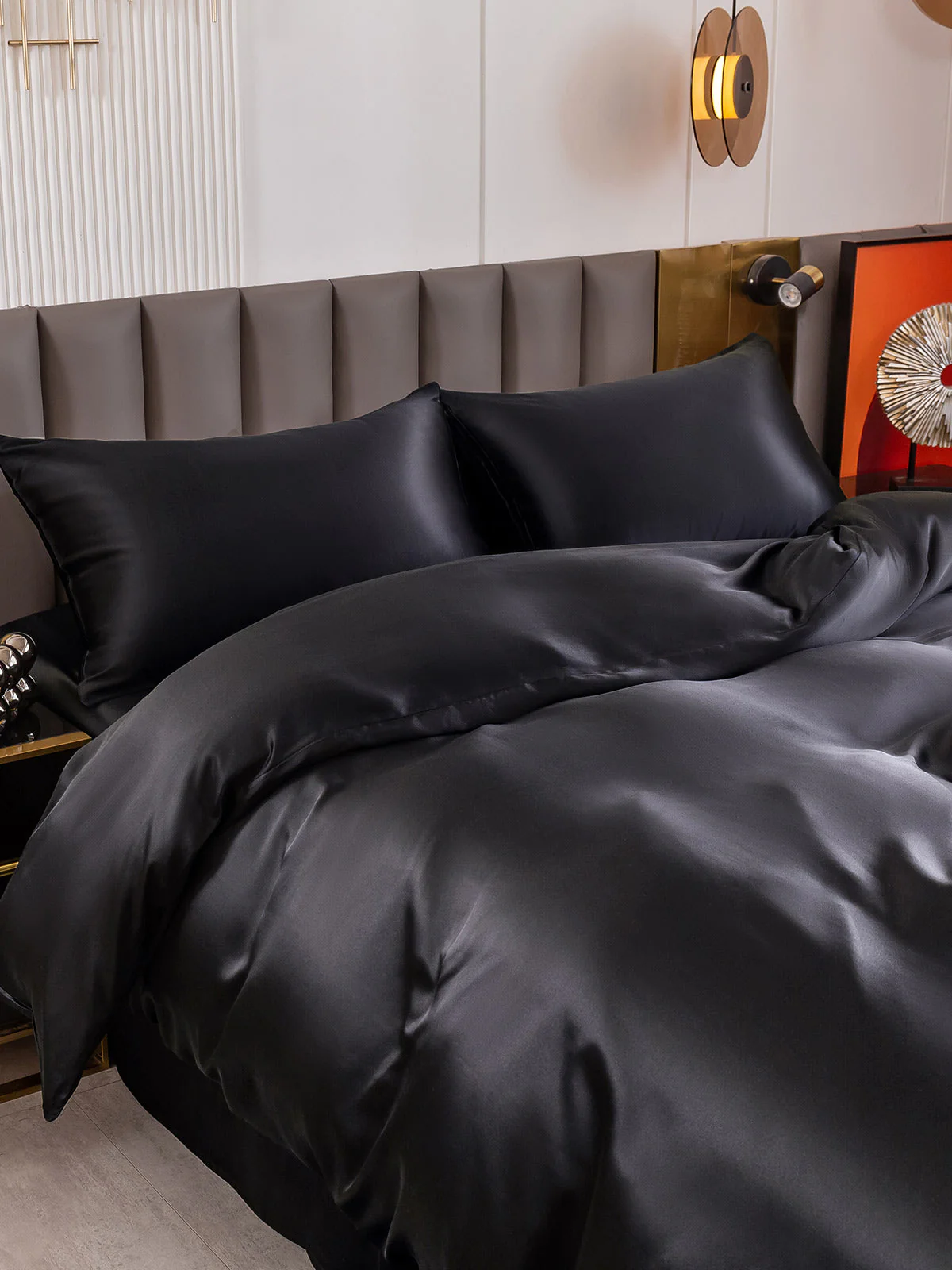 19Momme 4Pcs Silk Set Duvet Cover+Flat Sheet+2x Pillowcases - Image 41