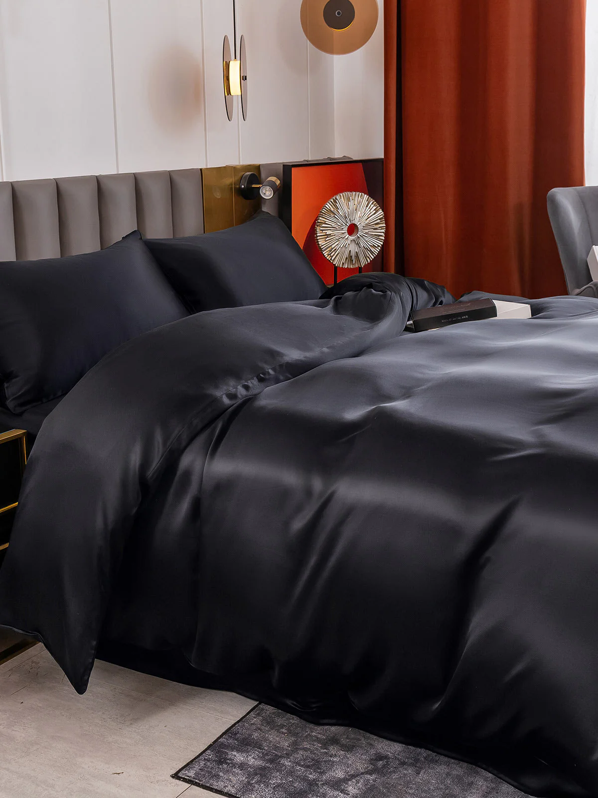 19Momme 4Pcs Silk Set Duvet Cover+Flat Sheet+2x Pillowcases - Image 42