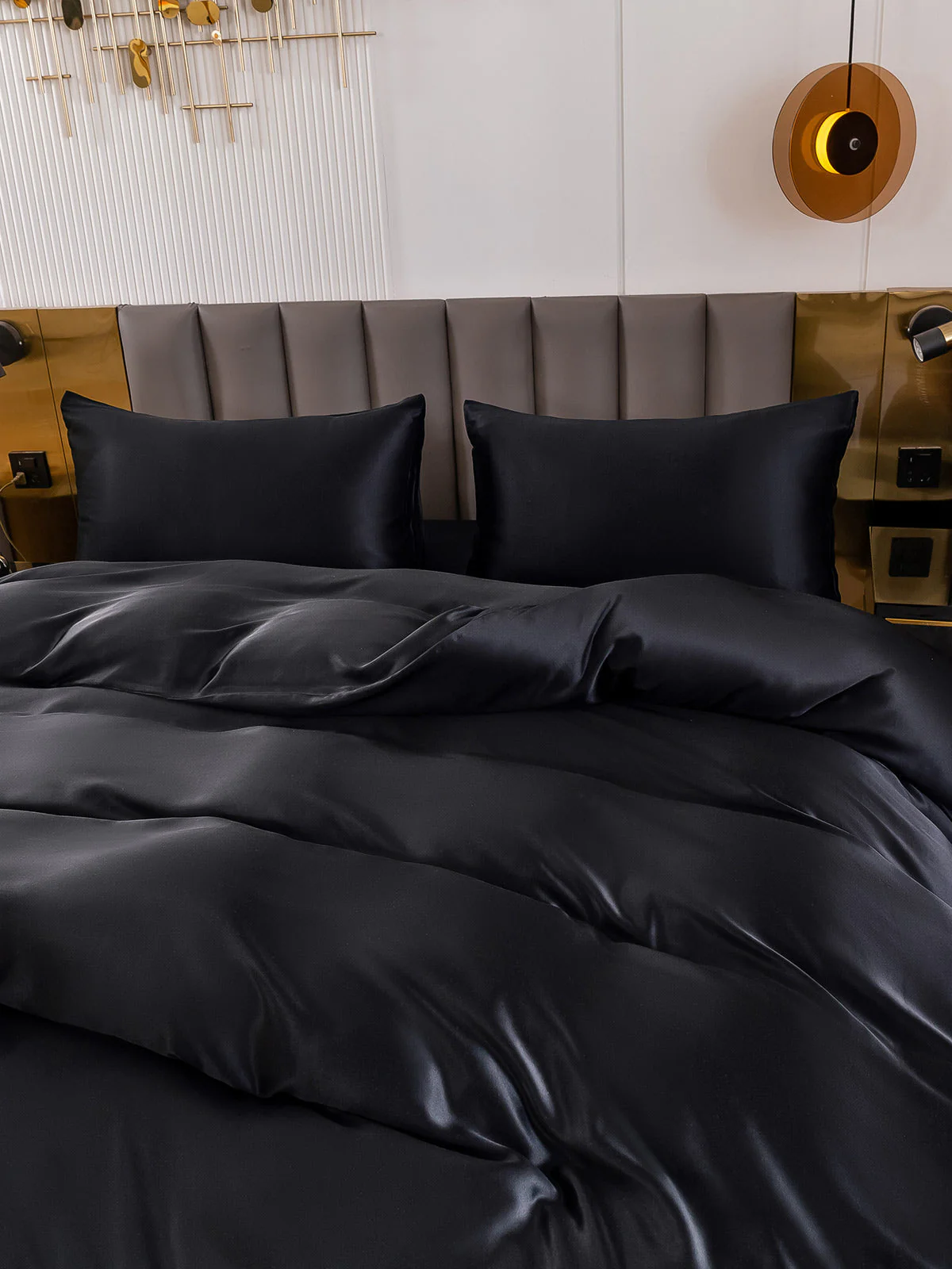 19Momme 4Pcs Silk Set Duvet Cover+Flat Sheet+2x Pillowcases - Image 43