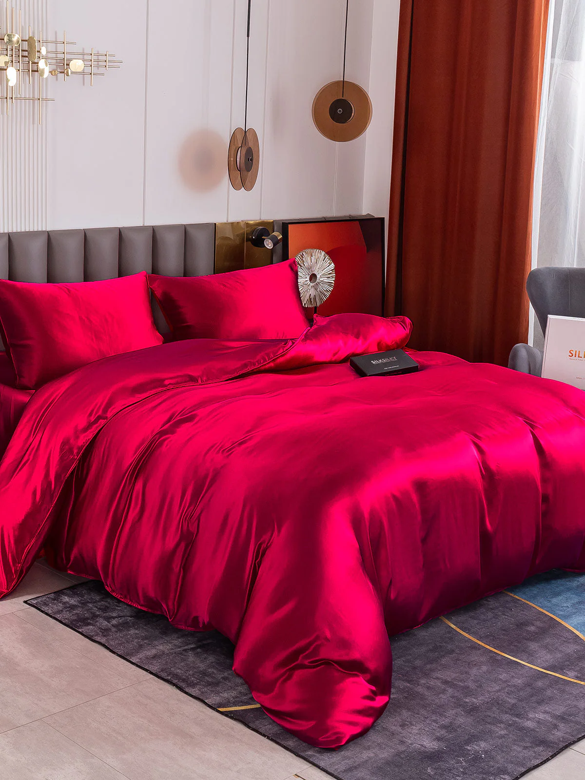 19Momme 4Pcs Silk Set Duvet Cover+Flat Sheet+2x Pillowcases - Image 45