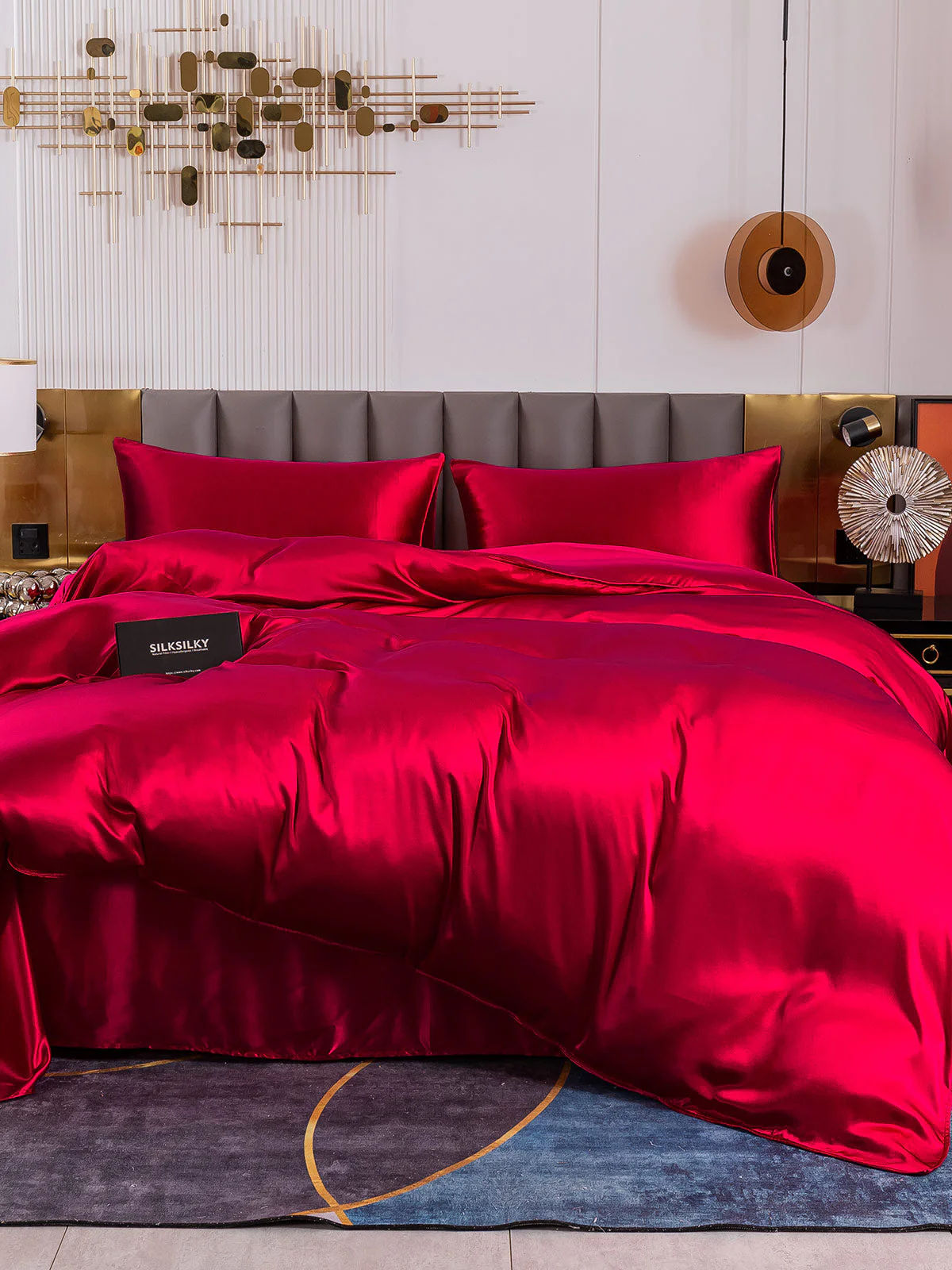 19Momme 4Pcs Silk Set Duvet Cover+Flat Sheet+2x Pillowcases - Image 47