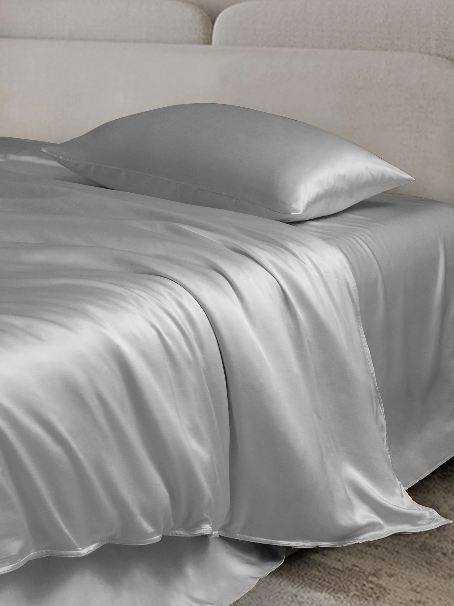 19Momme 4Pcs Silk Set Duvet Cover+Flat Sheet+2x Pillowcases - Image 52