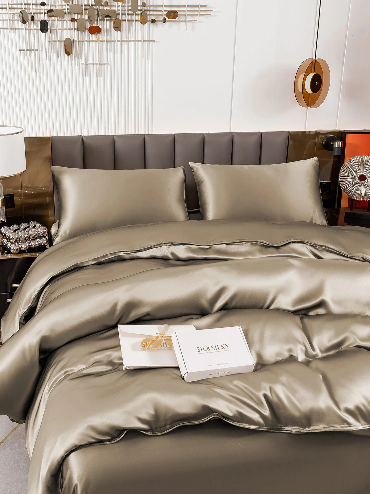 19Momme 4Pcs Silk Set Duvet Cover+Flat Sheet+2x Pillowcases - Image 66
