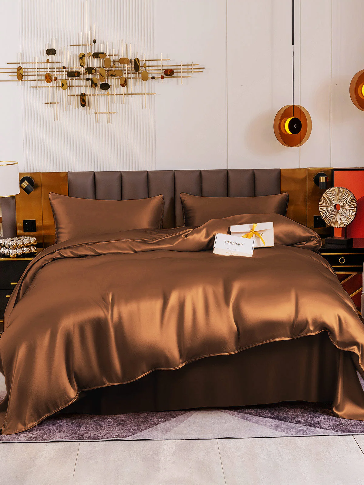 19Momme 4Pcs Silk Set Duvet Cover+Flat Sheet+2x Pillowcases - Image 74