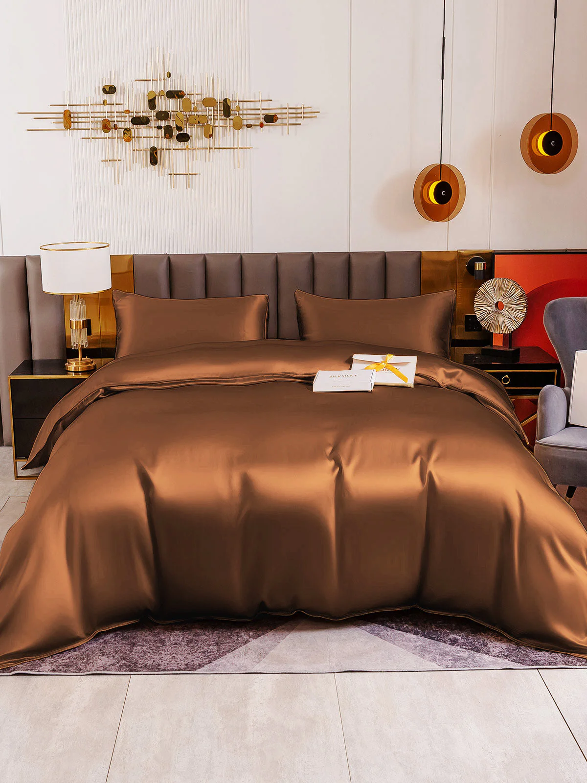 19Momme 4Pcs Silk Set Duvet Cover+Flat Sheet+2x Pillowcases - Image 77
