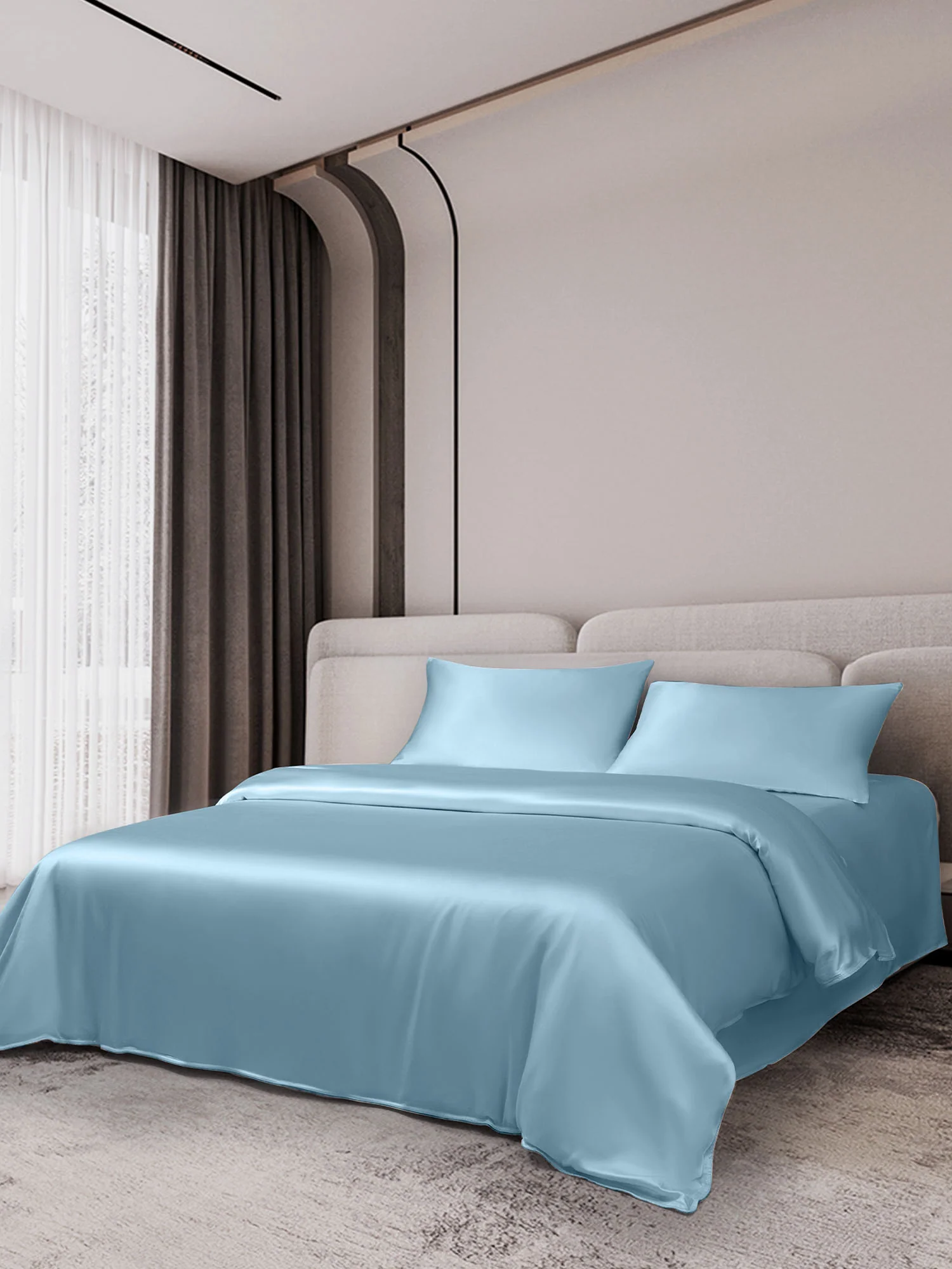 19Momme 4Pcs Silk Set Duvet Cover+Flat Sheet+2x Pillowcases - Image 79