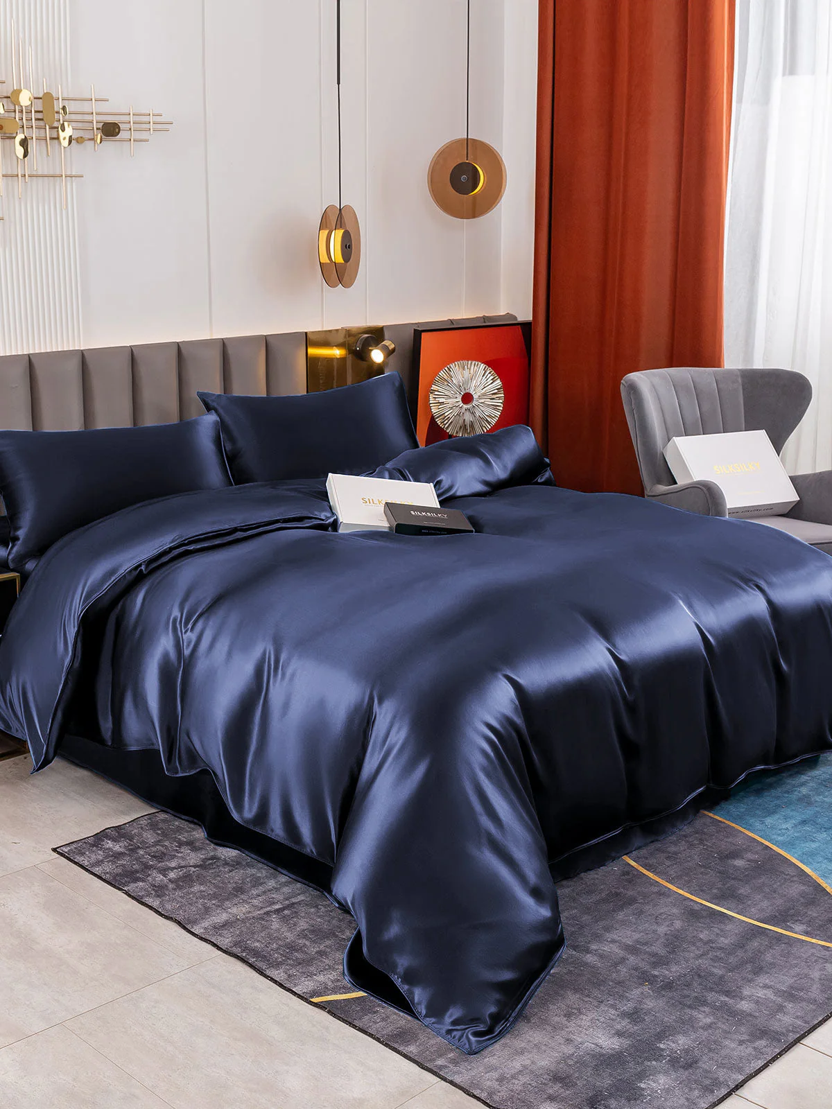 19Momme 4Pcs Silk Set Duvet Cover+Flat Sheet+2x Pillowcases - Image 8