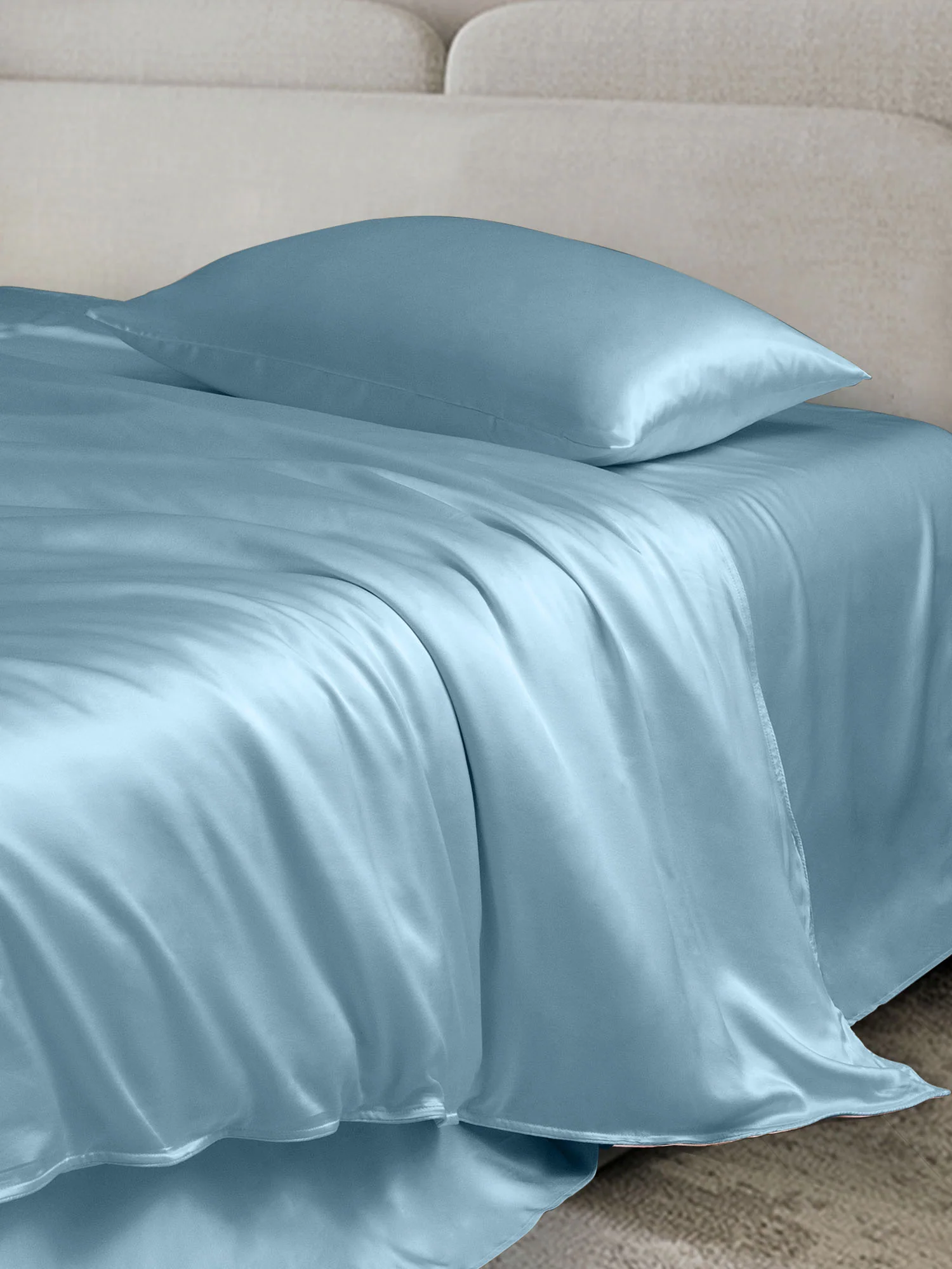 19Momme 4Pcs Silk Set Duvet Cover+Flat Sheet+2x Pillowcases - Image 80