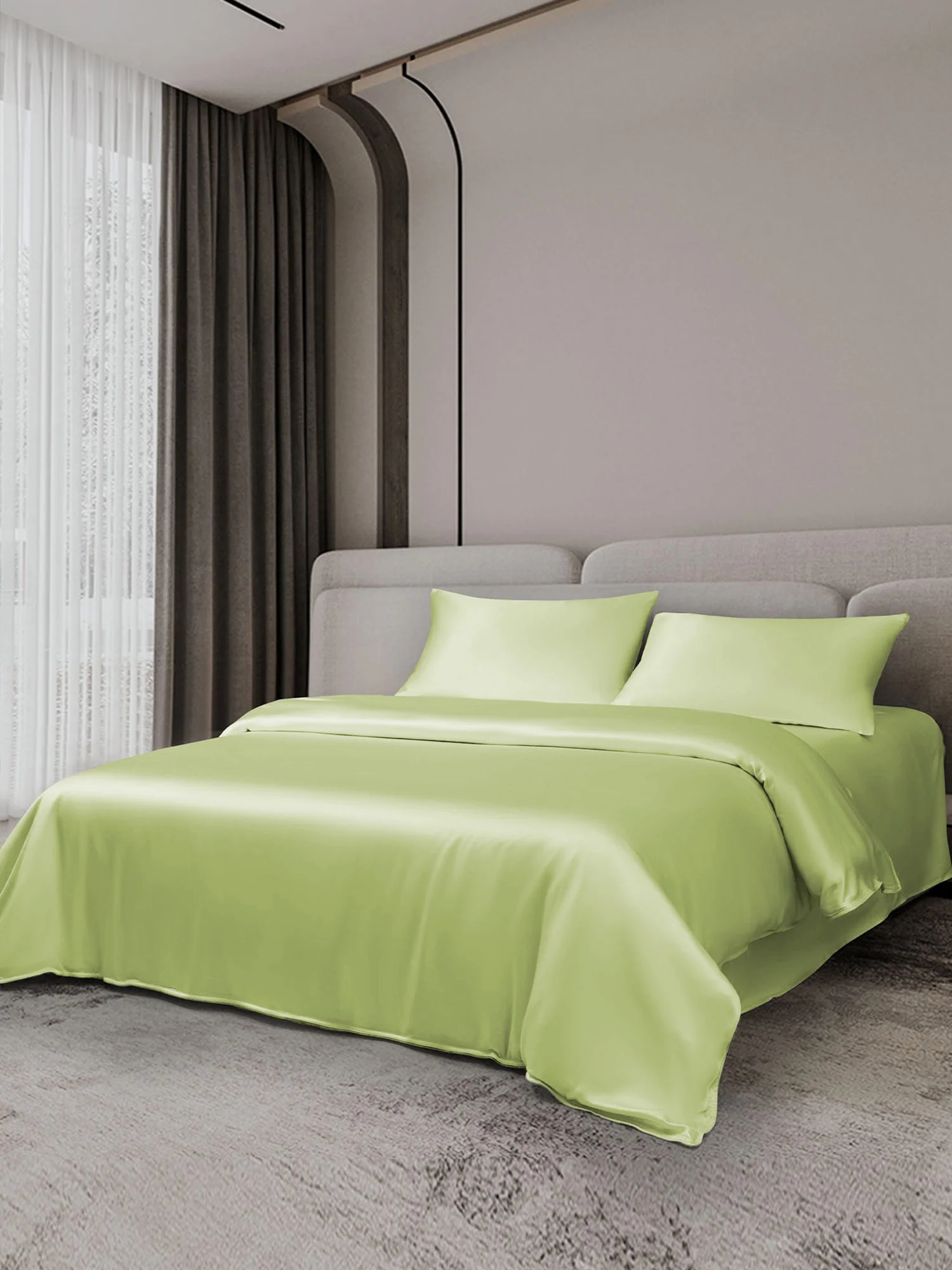 19Momme 4Pcs Silk Set Duvet Cover+Flat Sheet+2x Pillowcases - Image 85