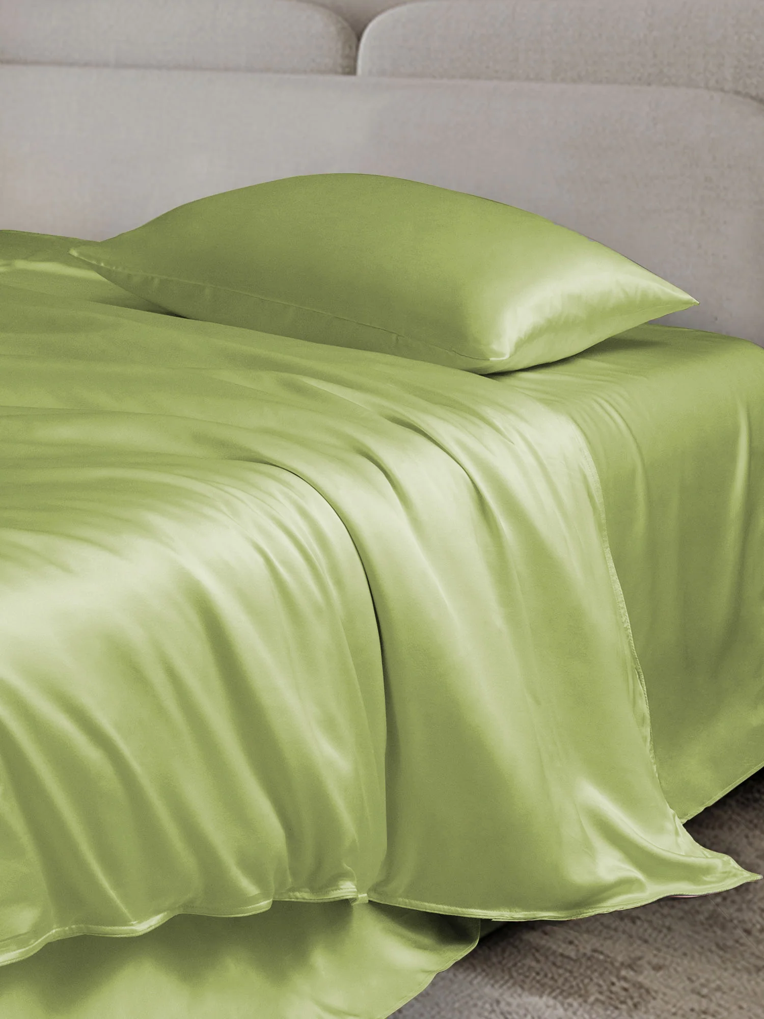 19Momme 4Pcs Silk Set Duvet Cover+Flat Sheet+2x Pillowcases - Image 86