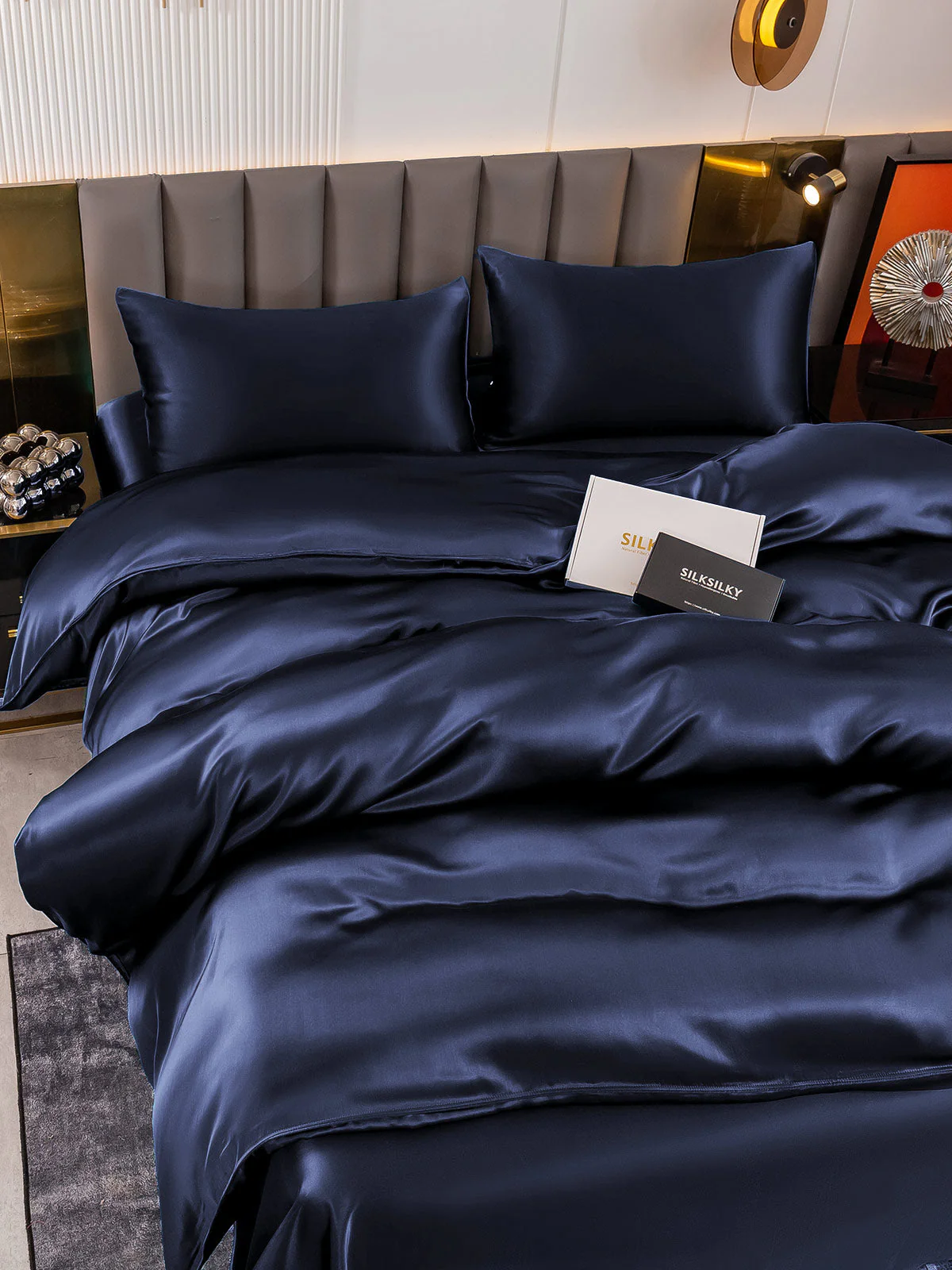 19Momme 4Pcs Silk Set Duvet Cover+Flat Sheet+2x Pillowcases - Image 9